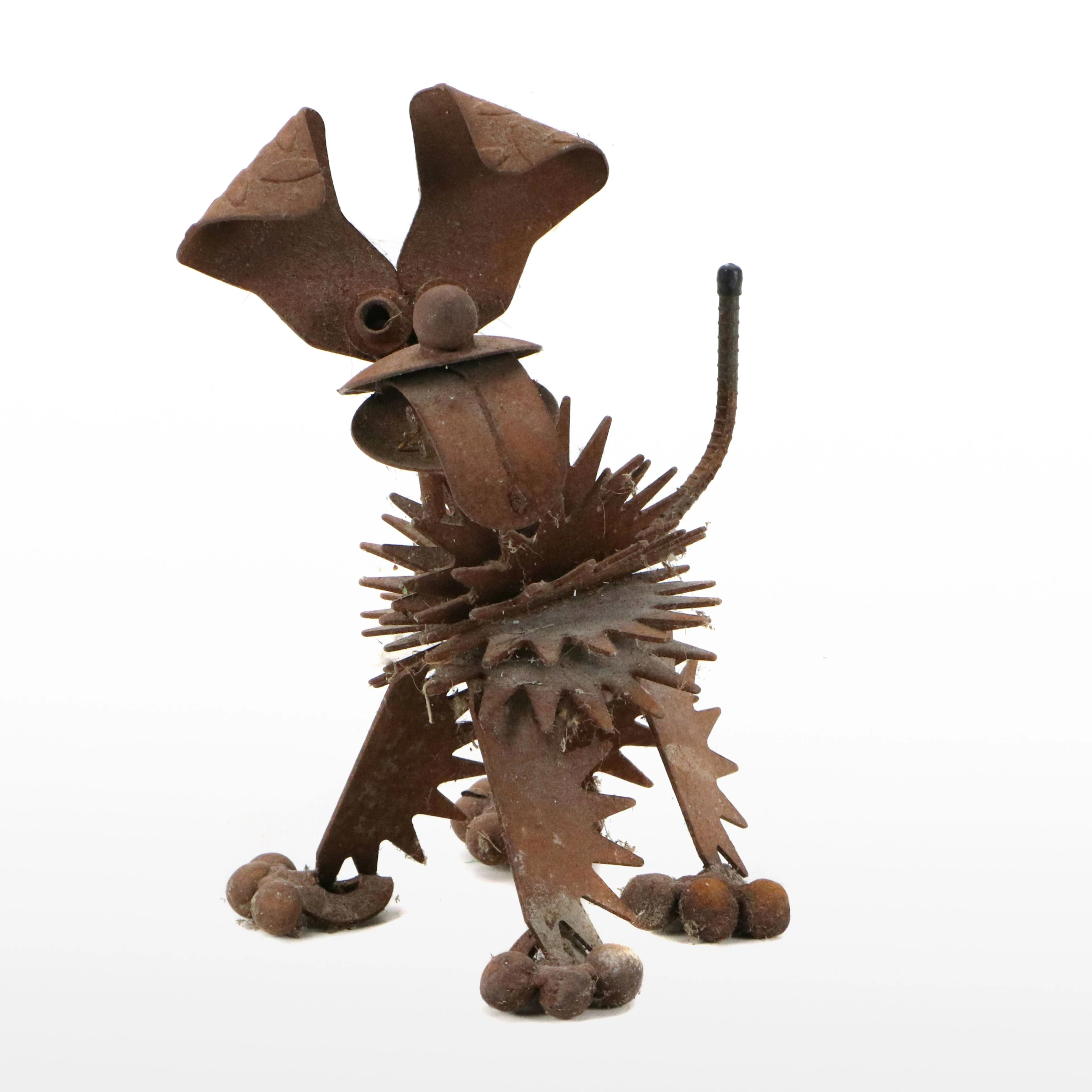 Welded Scrap Metal Sculpture of Dog, 21st Century