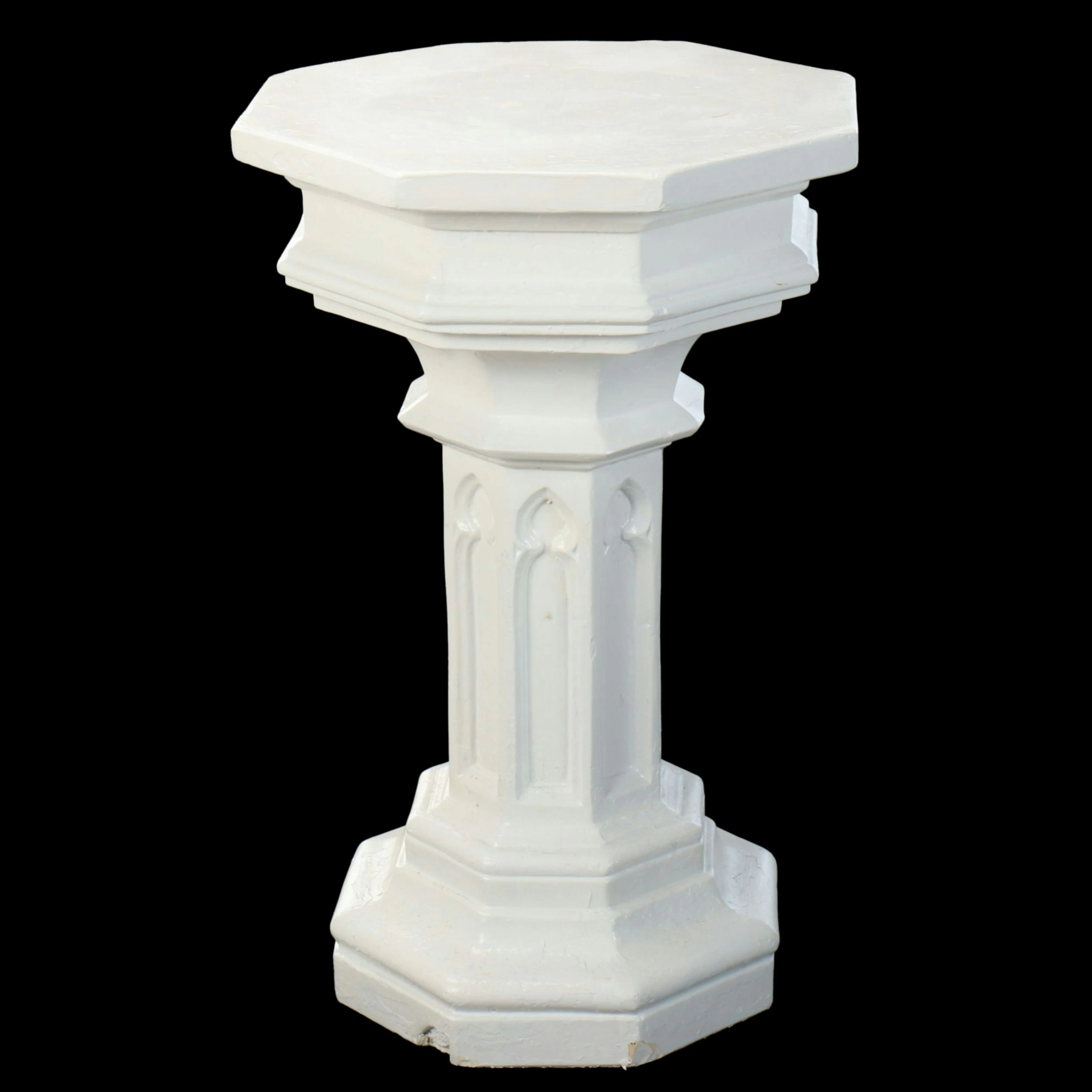 Gothic Revival Style Molded Composite Pedestal Column, Late 20th Century
