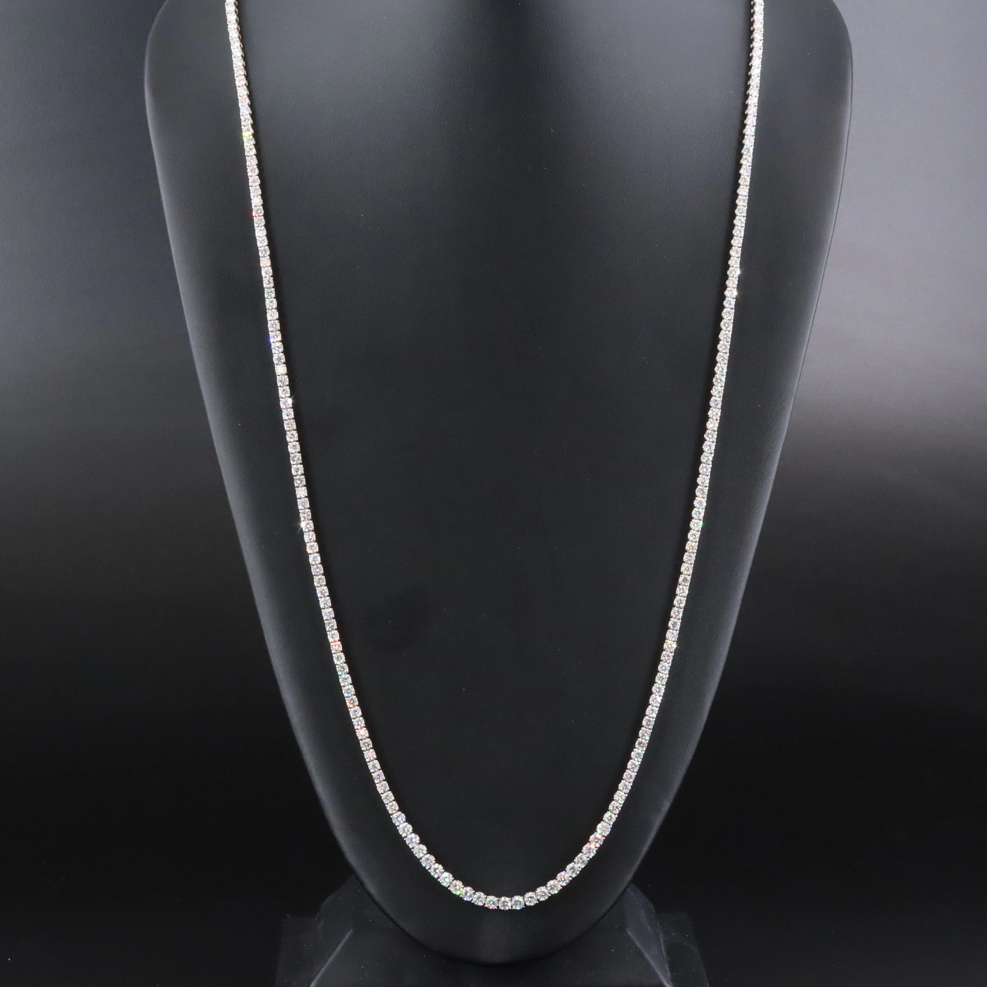 Piranesi 18K 23.50 CTW Diamond Opera Length Riviére Necklace with IGI Report