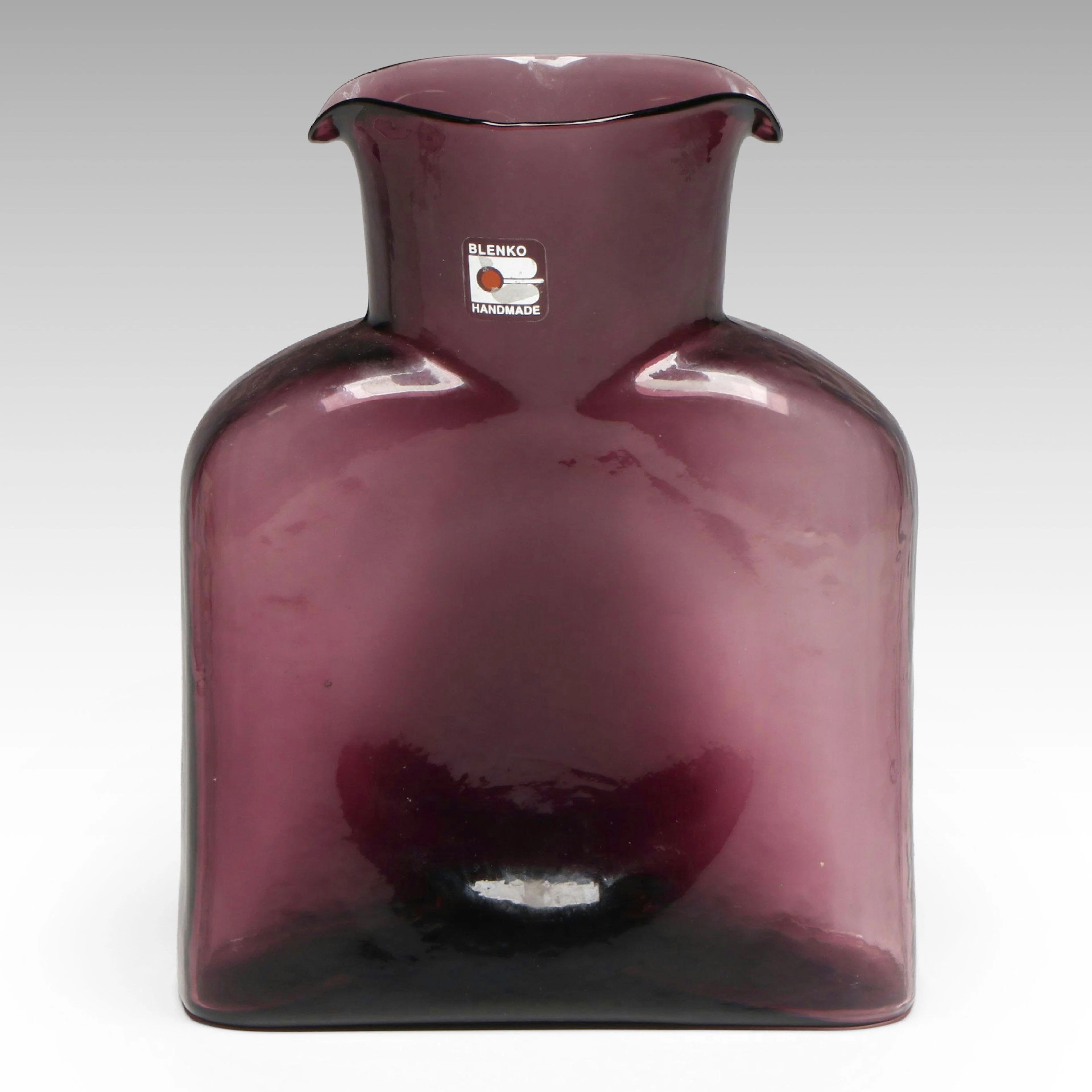 Blenko Amethyst Art Glass Double-Spout Water Bottle