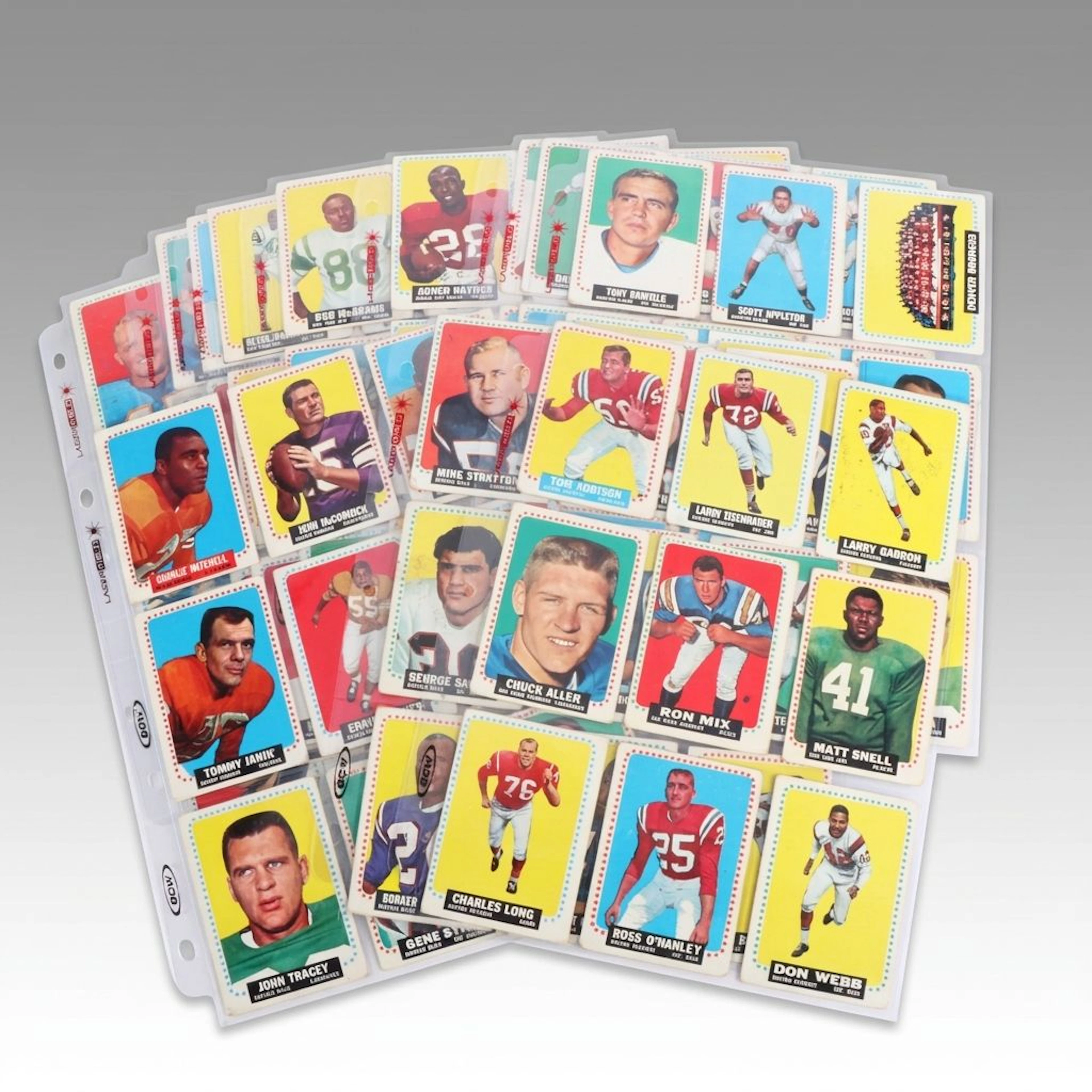 1964 Topps Football Cards with Chuck Allen and Matt Snell Rookies
