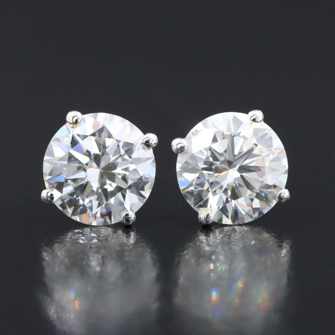 14K 3.00 CTW Lab Grown Diamond Stud Earrings with IGI Reports