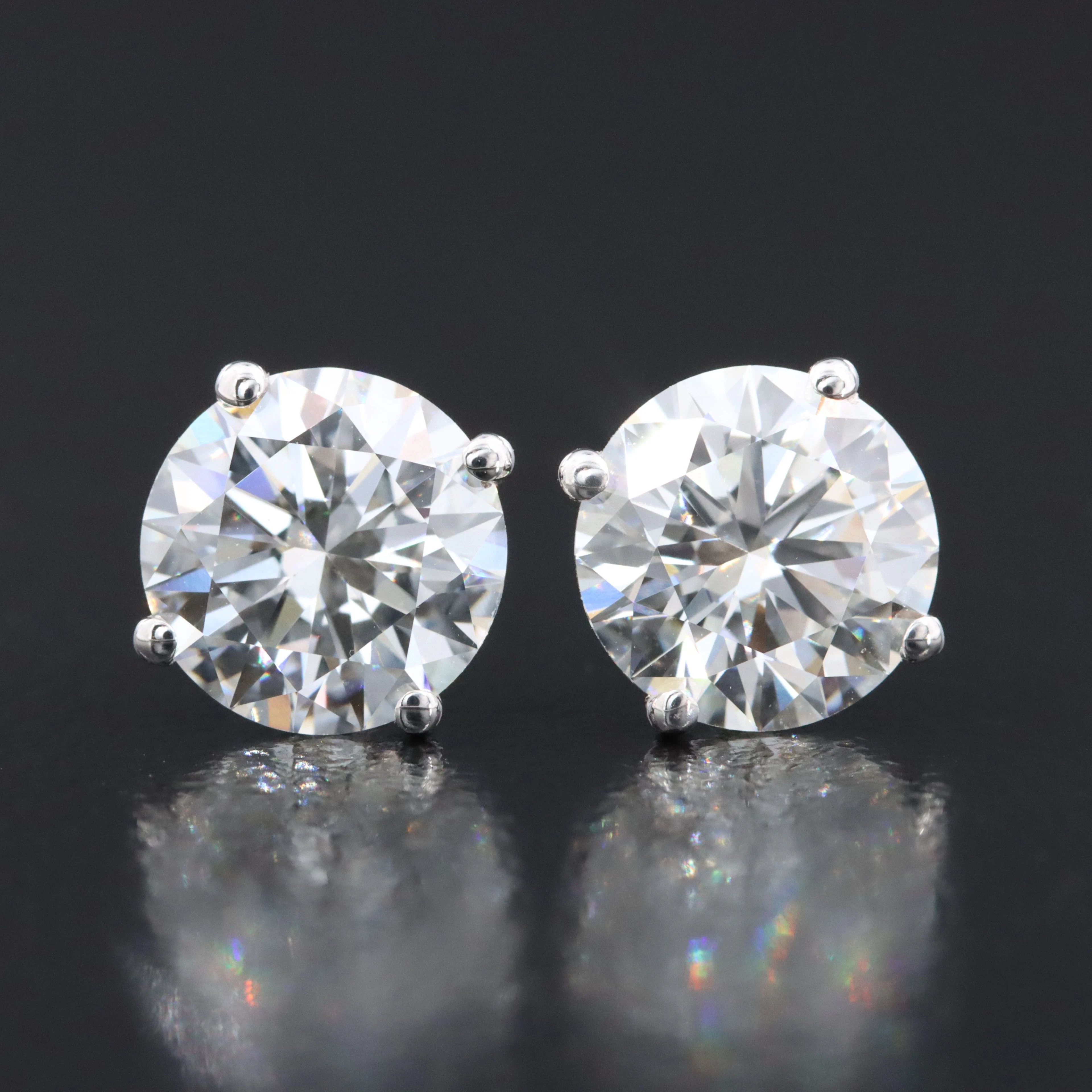 14K 3.00 CTW Lab Grown Diamond Stud Earrings with IGI Reports