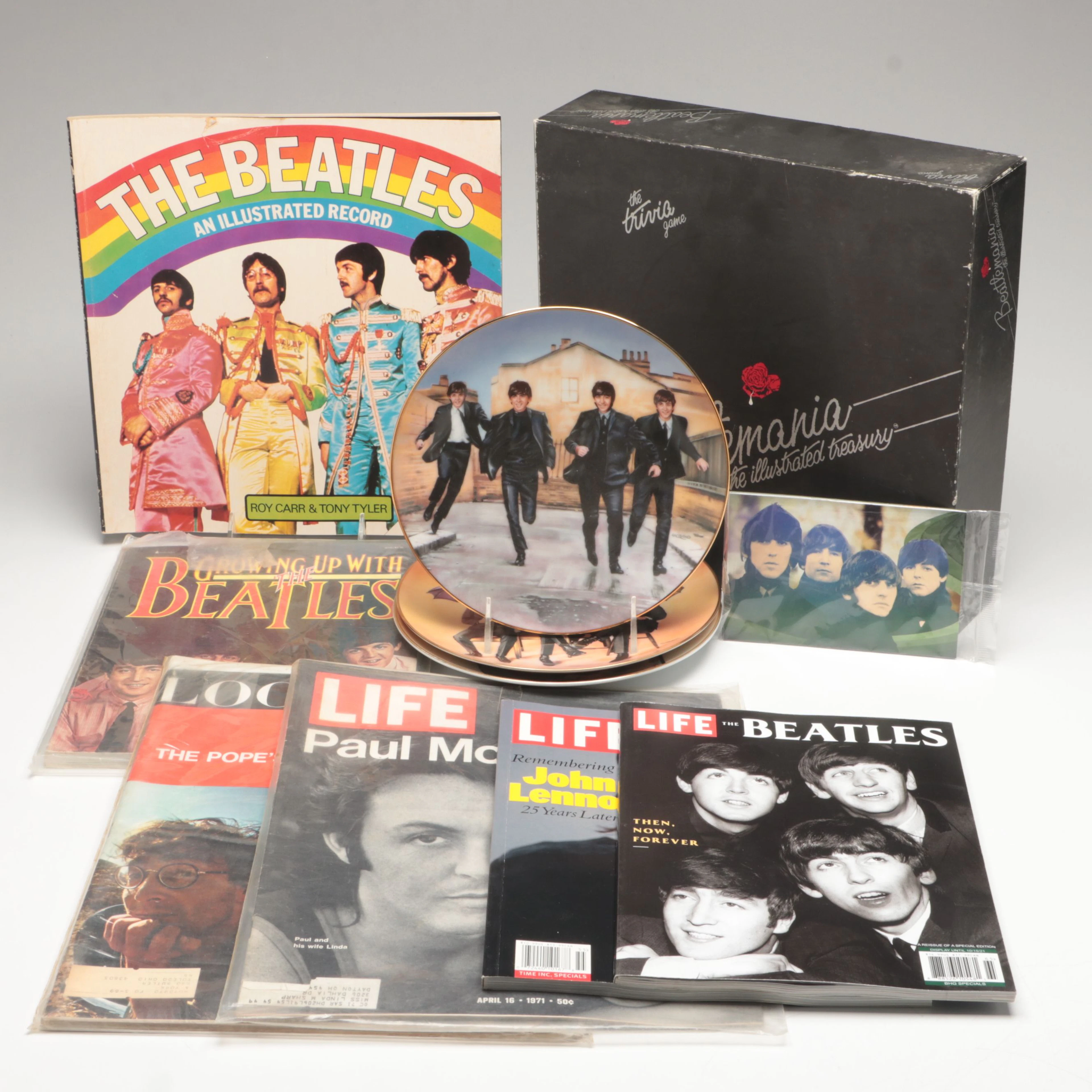 Delphi "Beatles '65" and Other Porcelain Plates with More Beatles Memorabilia