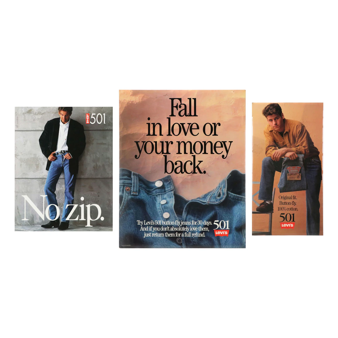 Vintage Levi's Advertisement Posters, Circa 1990