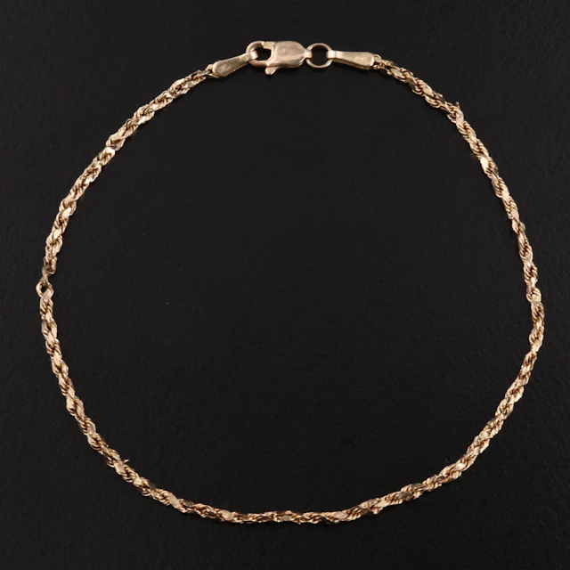 14K Rope Chain Bracelet