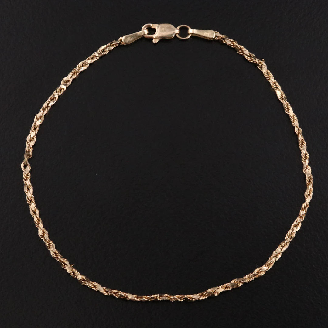 14K Rope Chain Bracelet