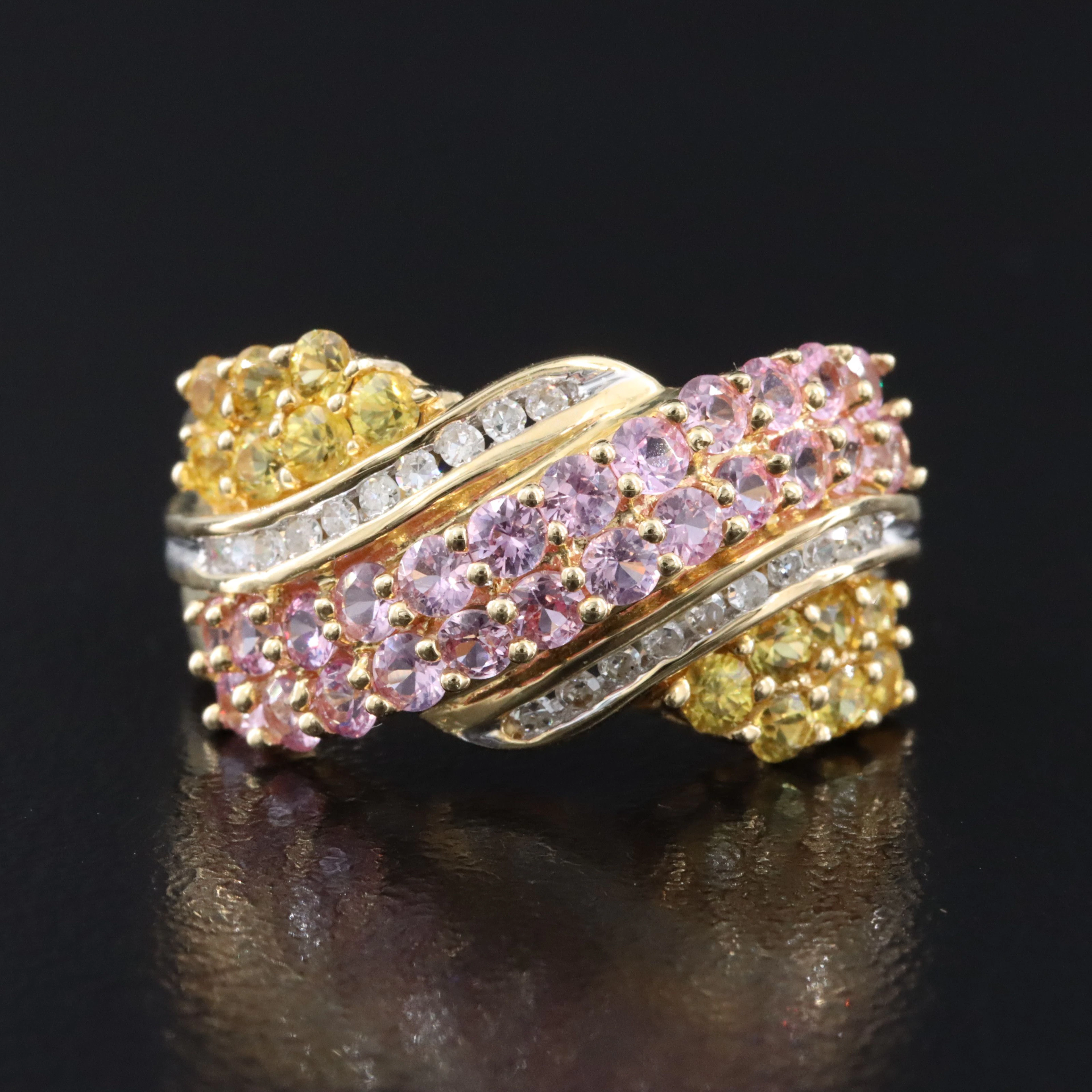 14K Diamond and Sapphire Ring