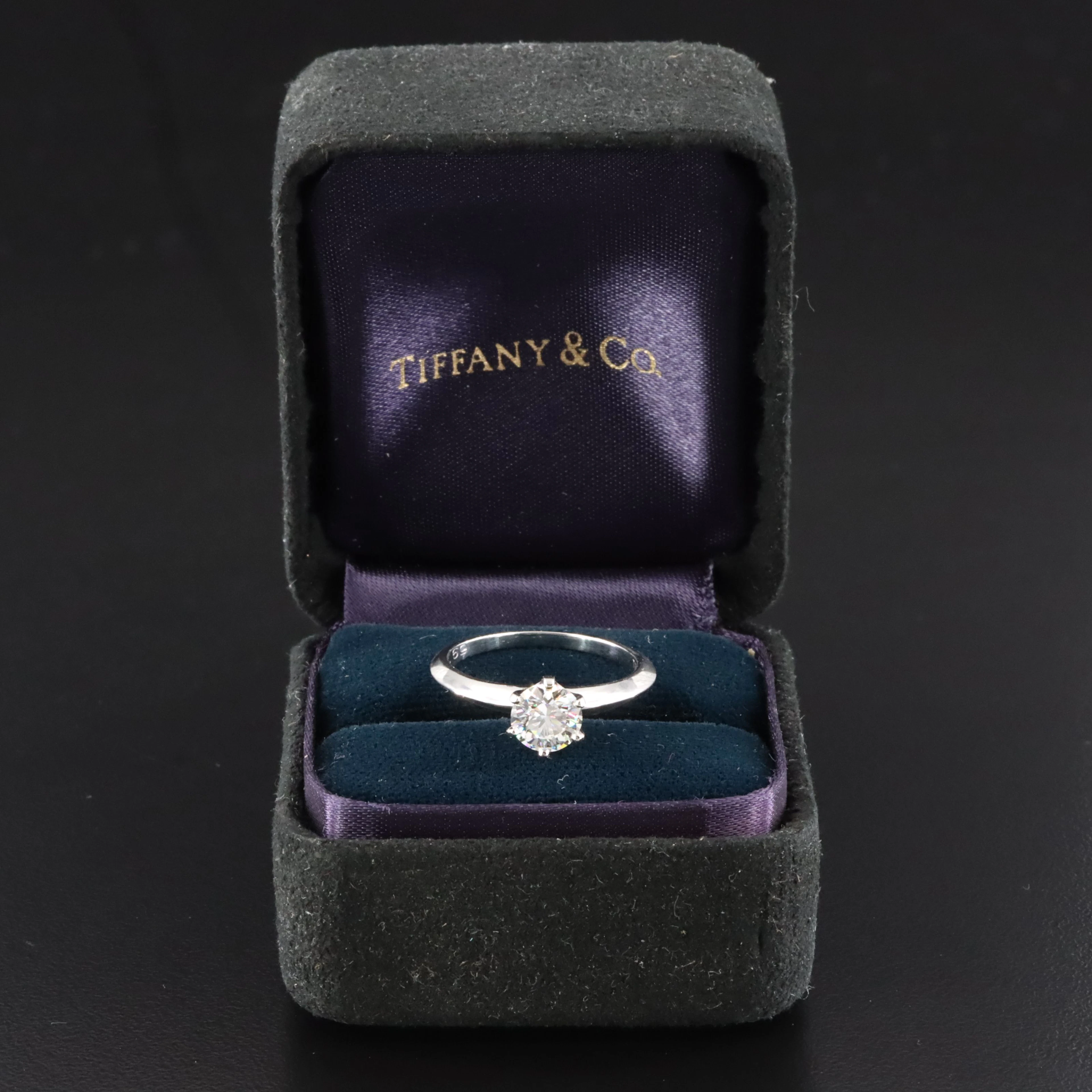 Tiffany & Co. Platinum 0.69 CT Solitaire Ring with Tiffany Diamond Cert