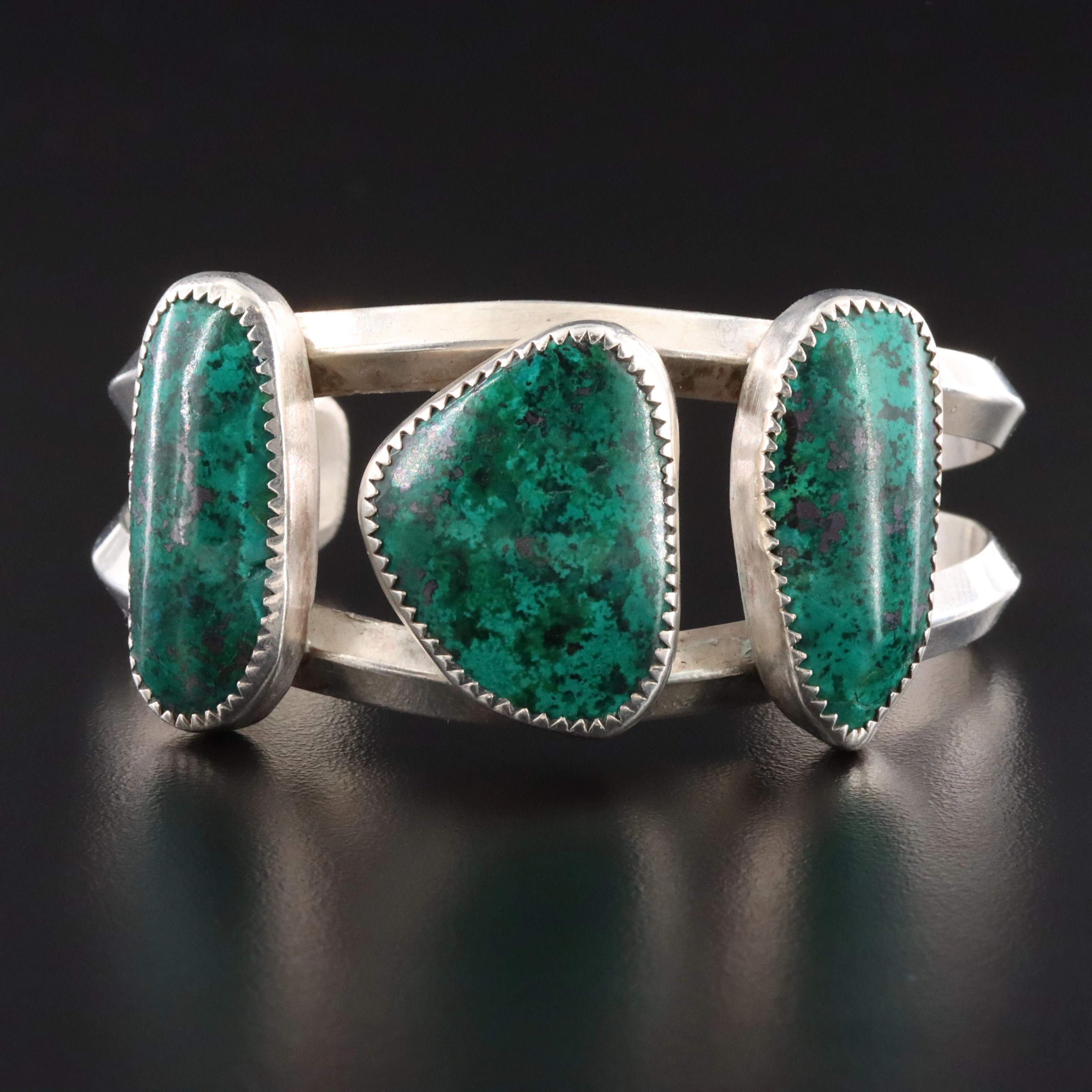 Western Style Sterling Chrysocolla Cuff Bracelet