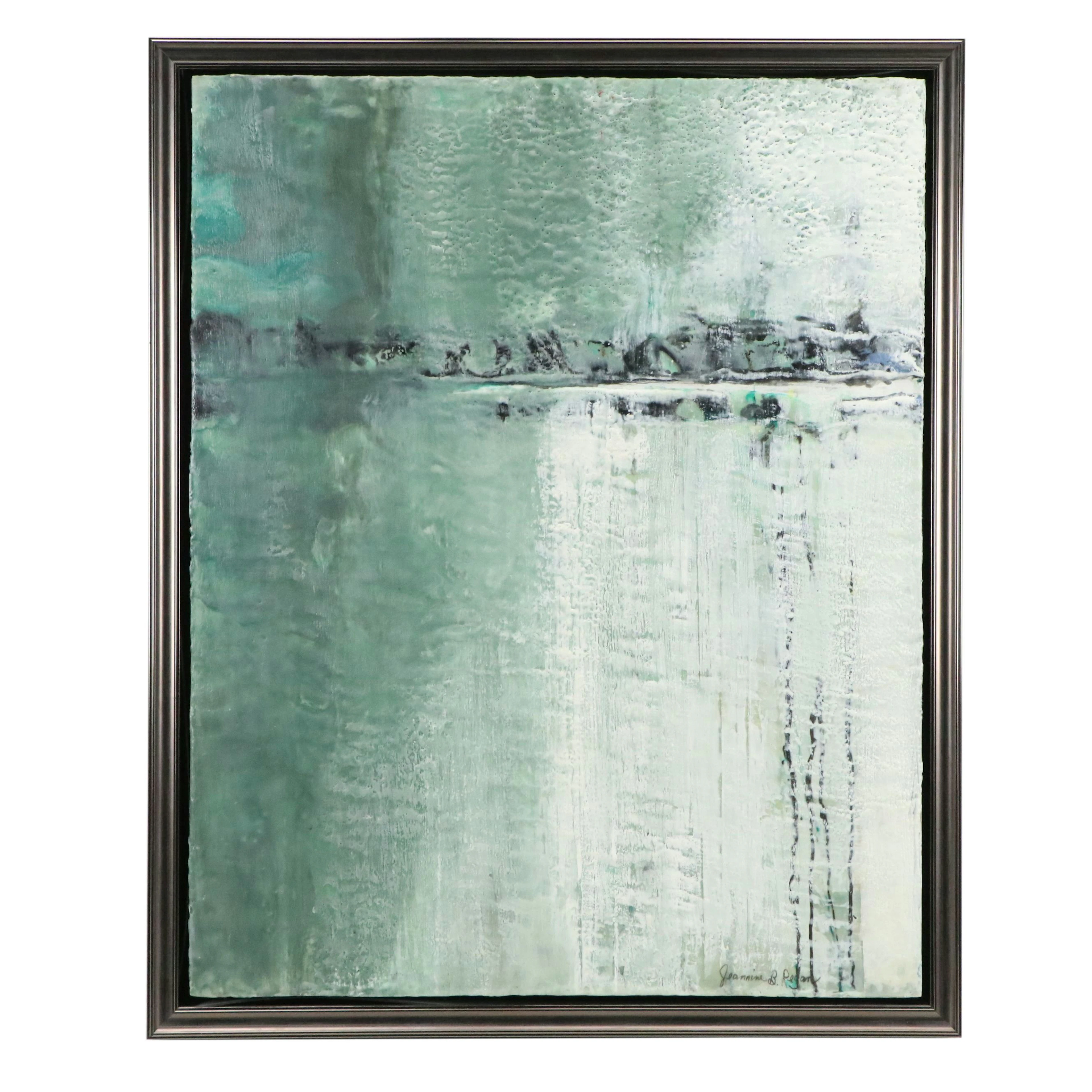 Jeannine Barton Regan Textured Encaustic Painting, Late 20th to 21st Century