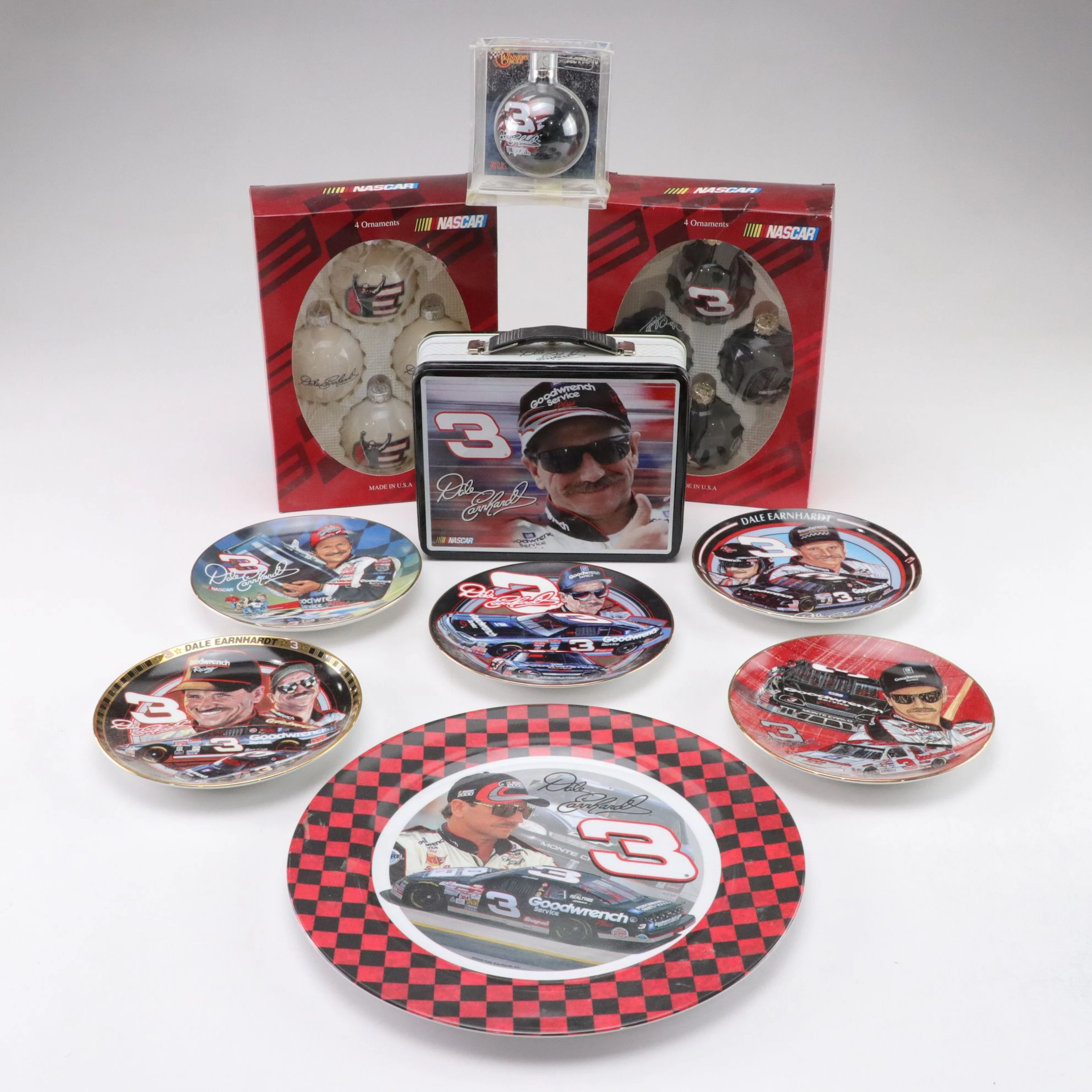 NASCAR Dale Earnhardt Ornaments, Plates and Lunchbox Memorabilia