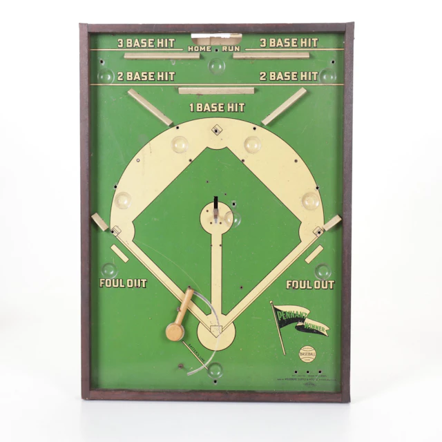 Wolverine "Pennant Winner" Tin Litho Tabletop Mechanical Baseball Game