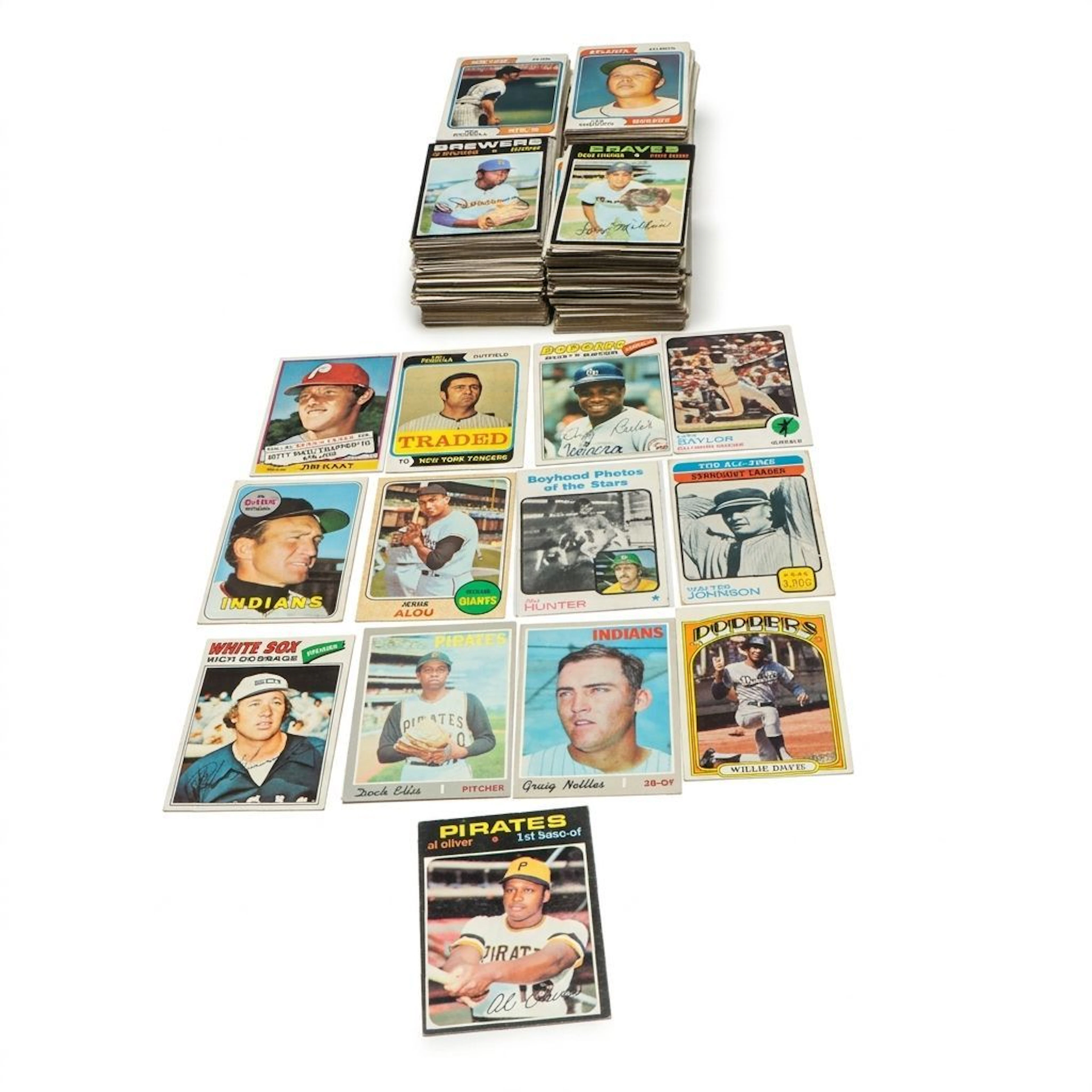 Topps Baseball Cards Featuring Goose Gossage, Jim Kaat, and More, 1960s-1970s