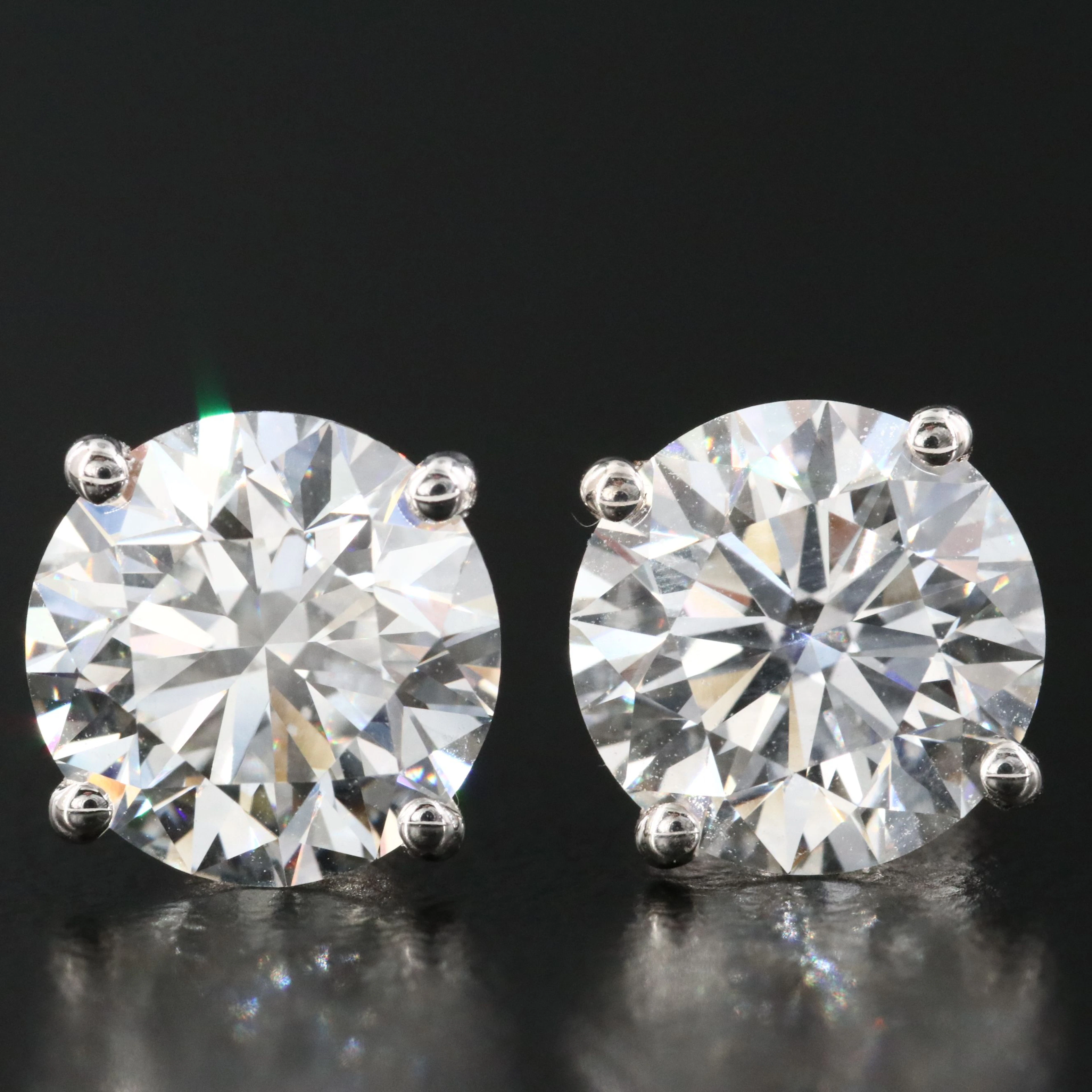 14K 5.02 CTW Lab Grown Diamond Solitaire Earrings with IGI Reports