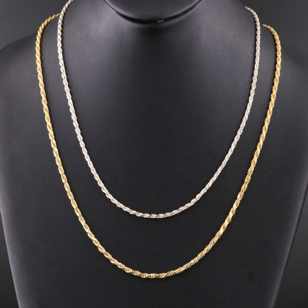 Sterling Rope Chain Necklaces
