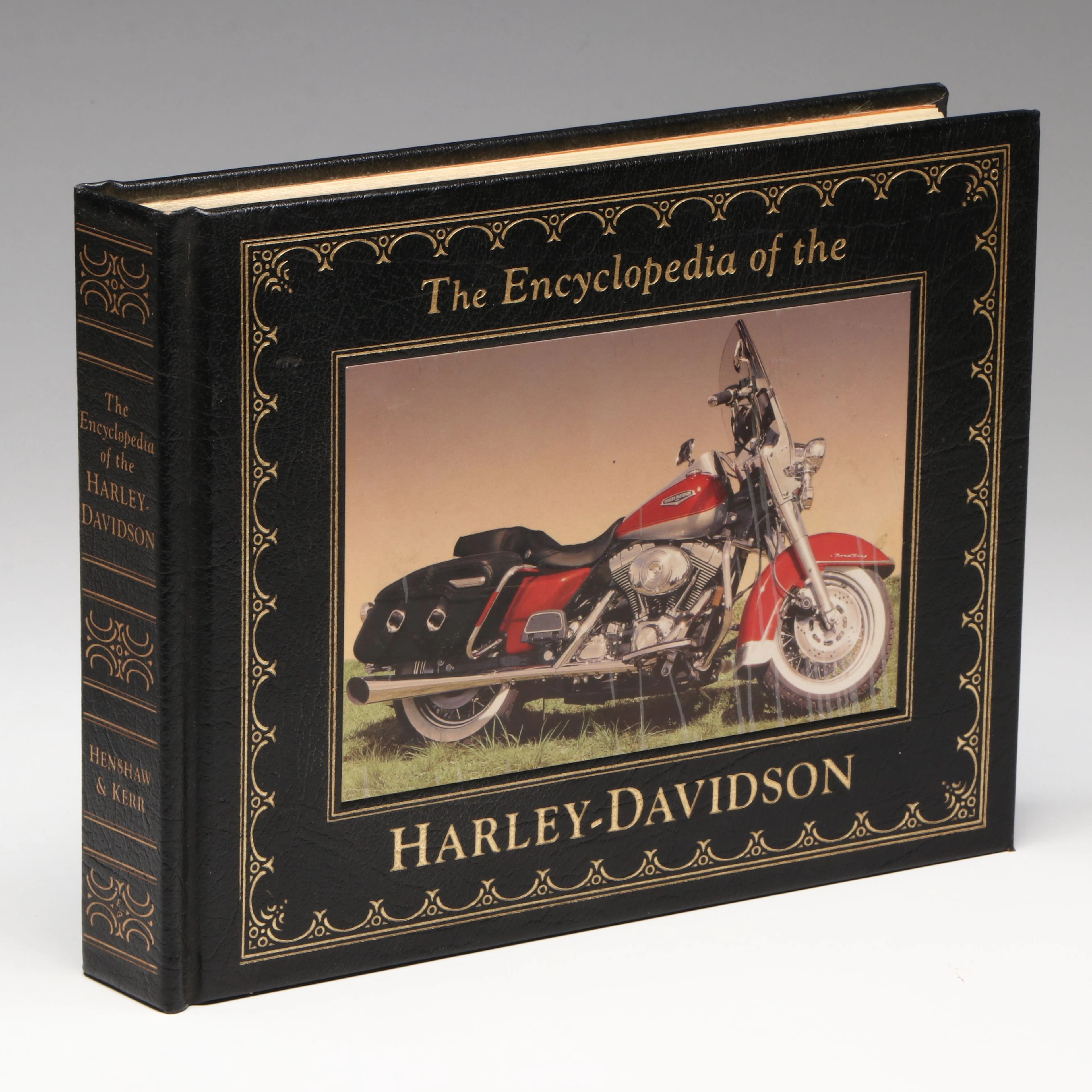 Leather Bound "The Encyclopedia of Harley-Davidson" by Henshaw and Kerr, 2002