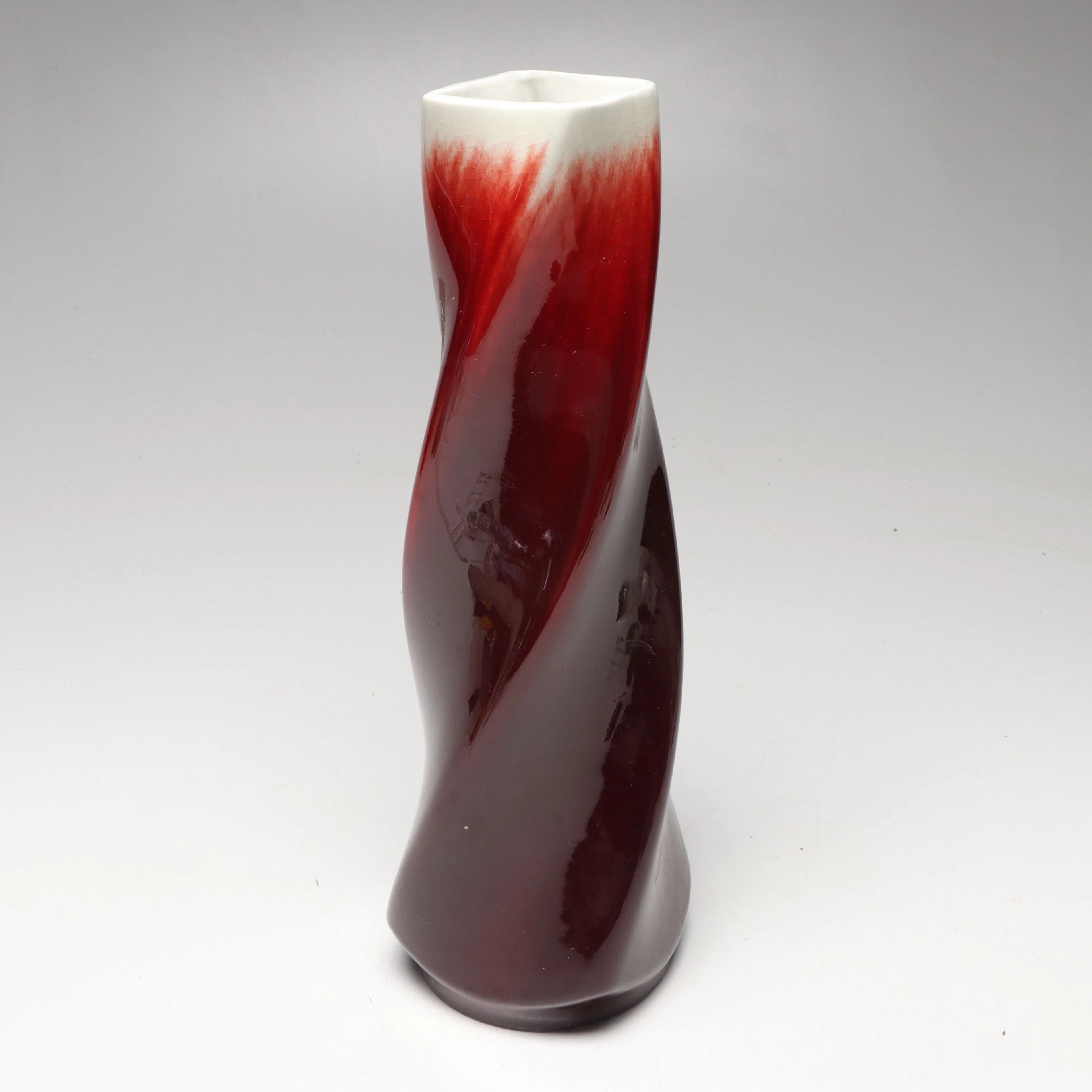 Chinese Sang de Beuf Chinese Twist Vase