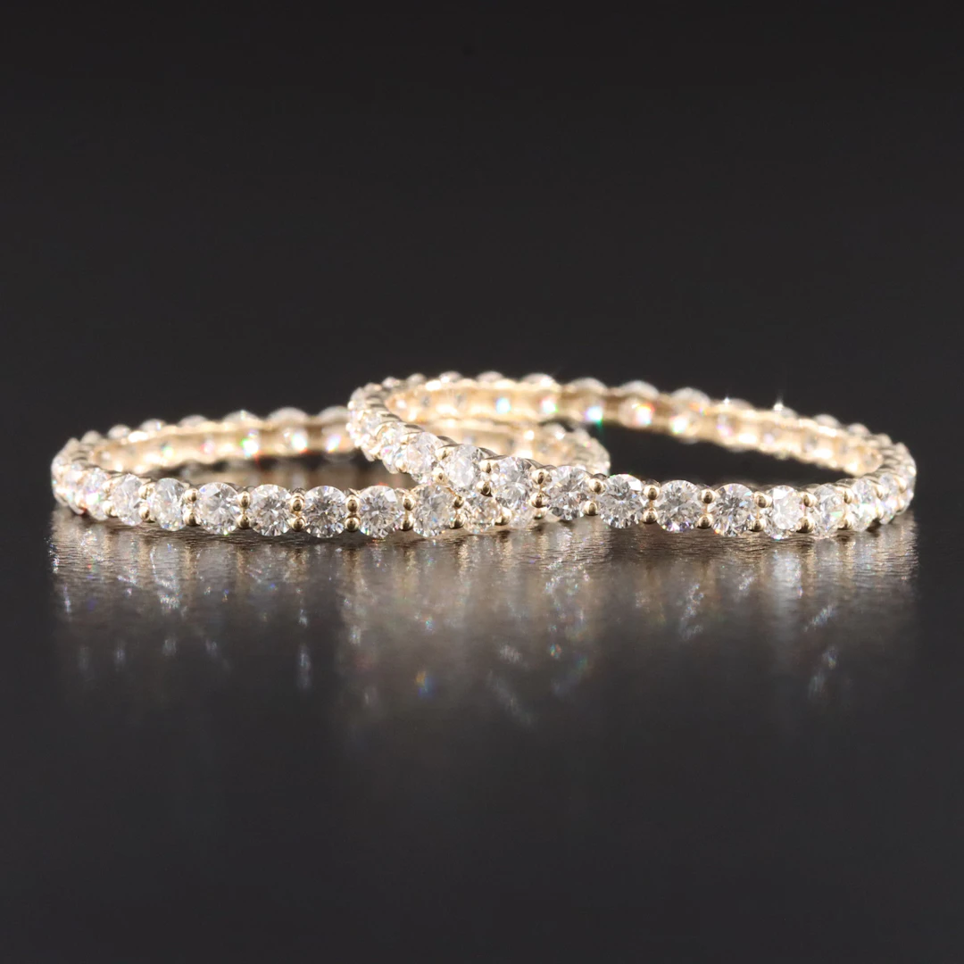 14K 1.50 CTW Diamond Stacking Eternity Bands