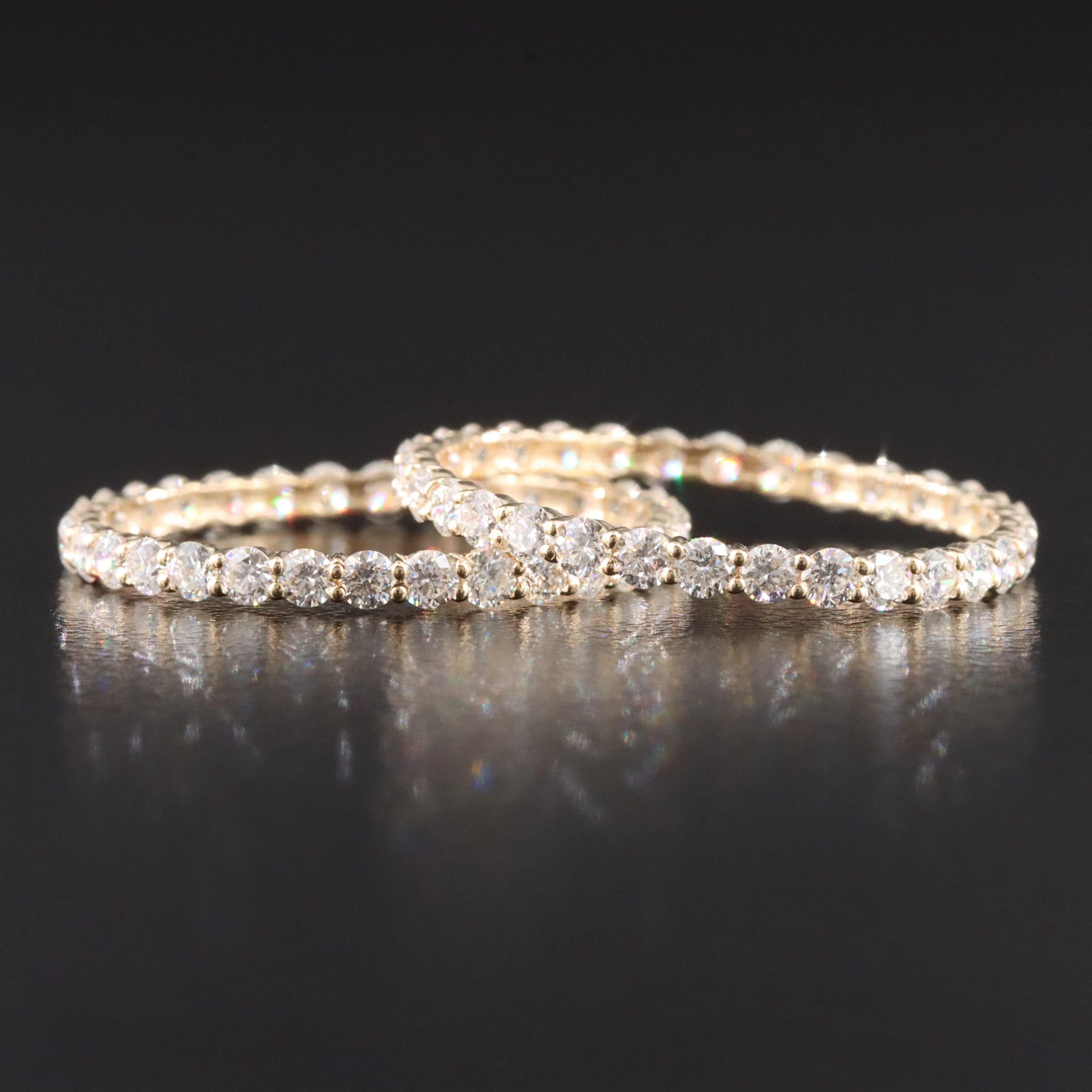 14K 1.50 CTW Diamond Stacking Eternity Bands