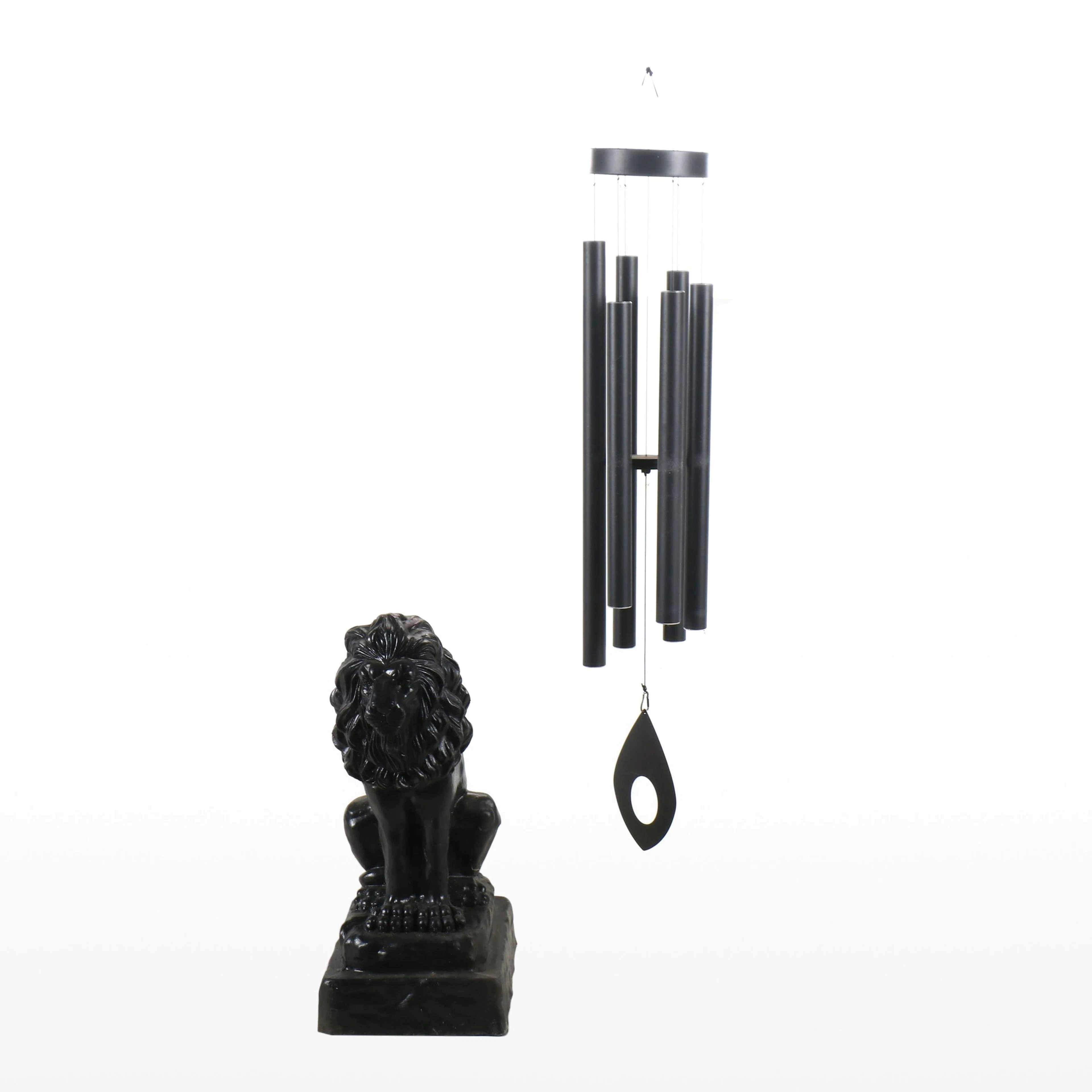 Molded Plastic Seated Lion Sculpture