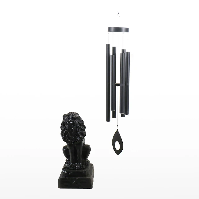 Molded Plastic Seated Lion Sculpture