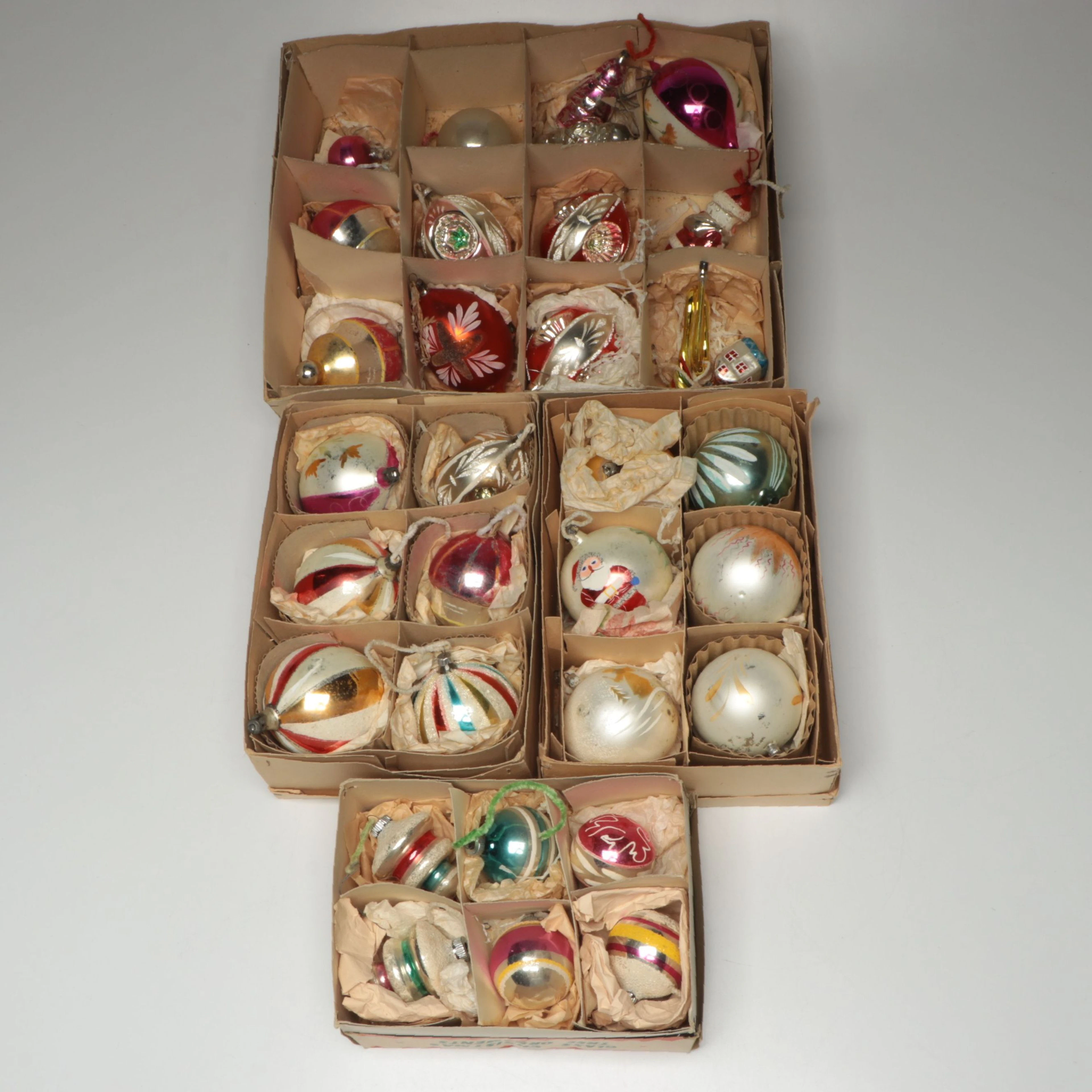 Shiny Brite, Polish, German and Other Silvered Glass Ornaments, Mid-20th