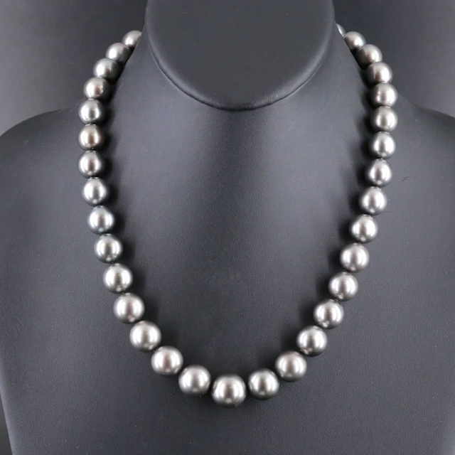 18K Pearl Necklace with Diamond Accented Clasp