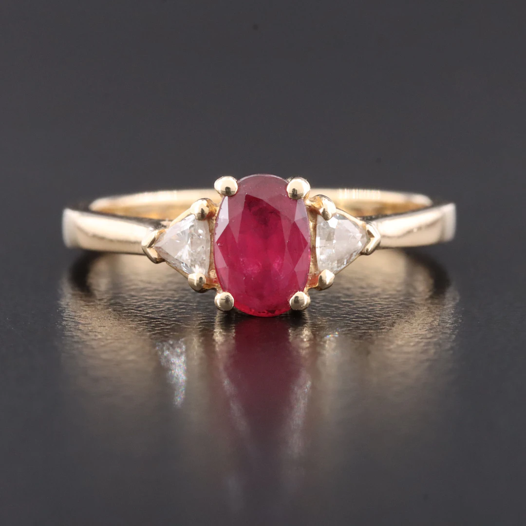 14K Ruby and Diamond Ring