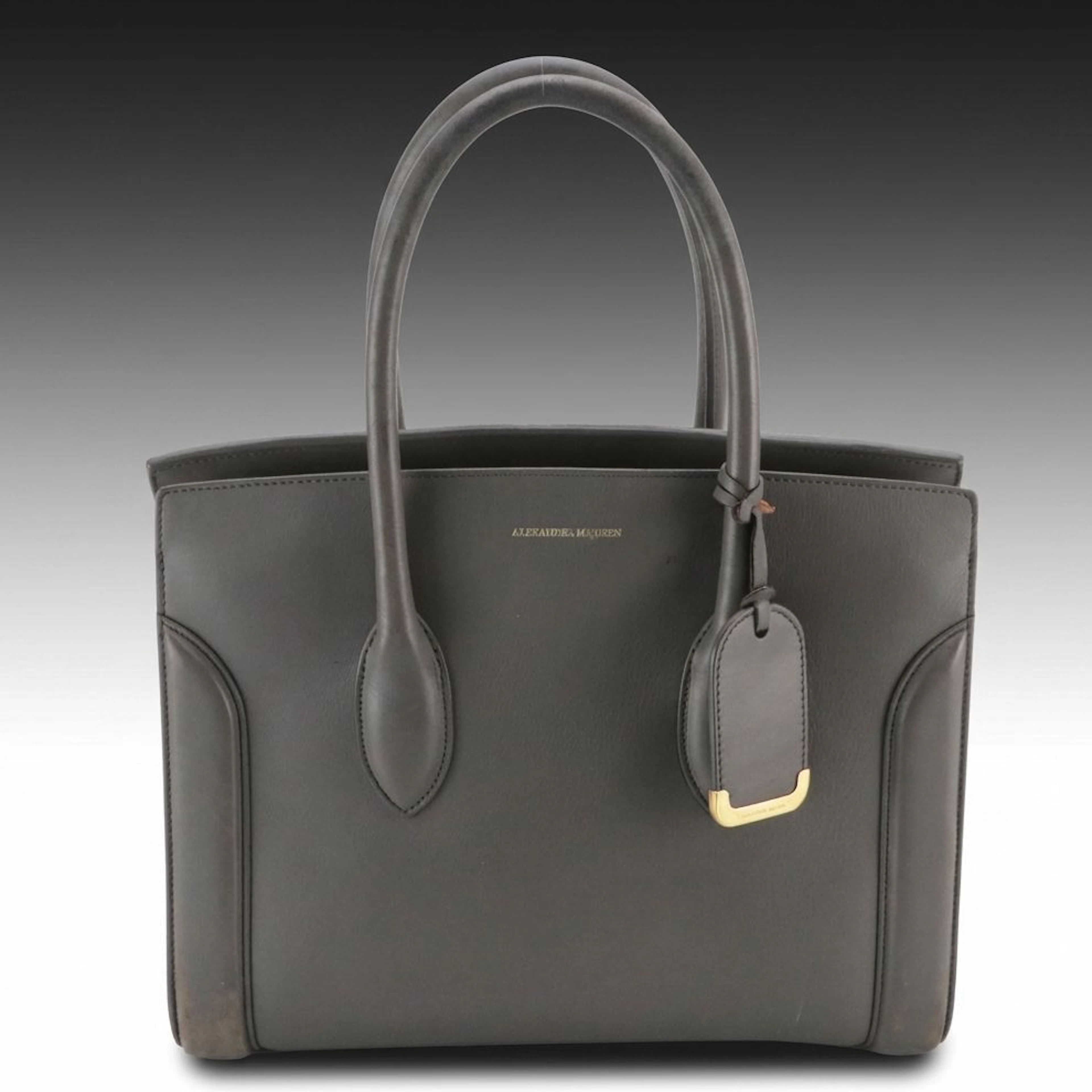 Alexander McQueen Heroine 35 Satchel Bag in Cool Grey Calfskin Leather