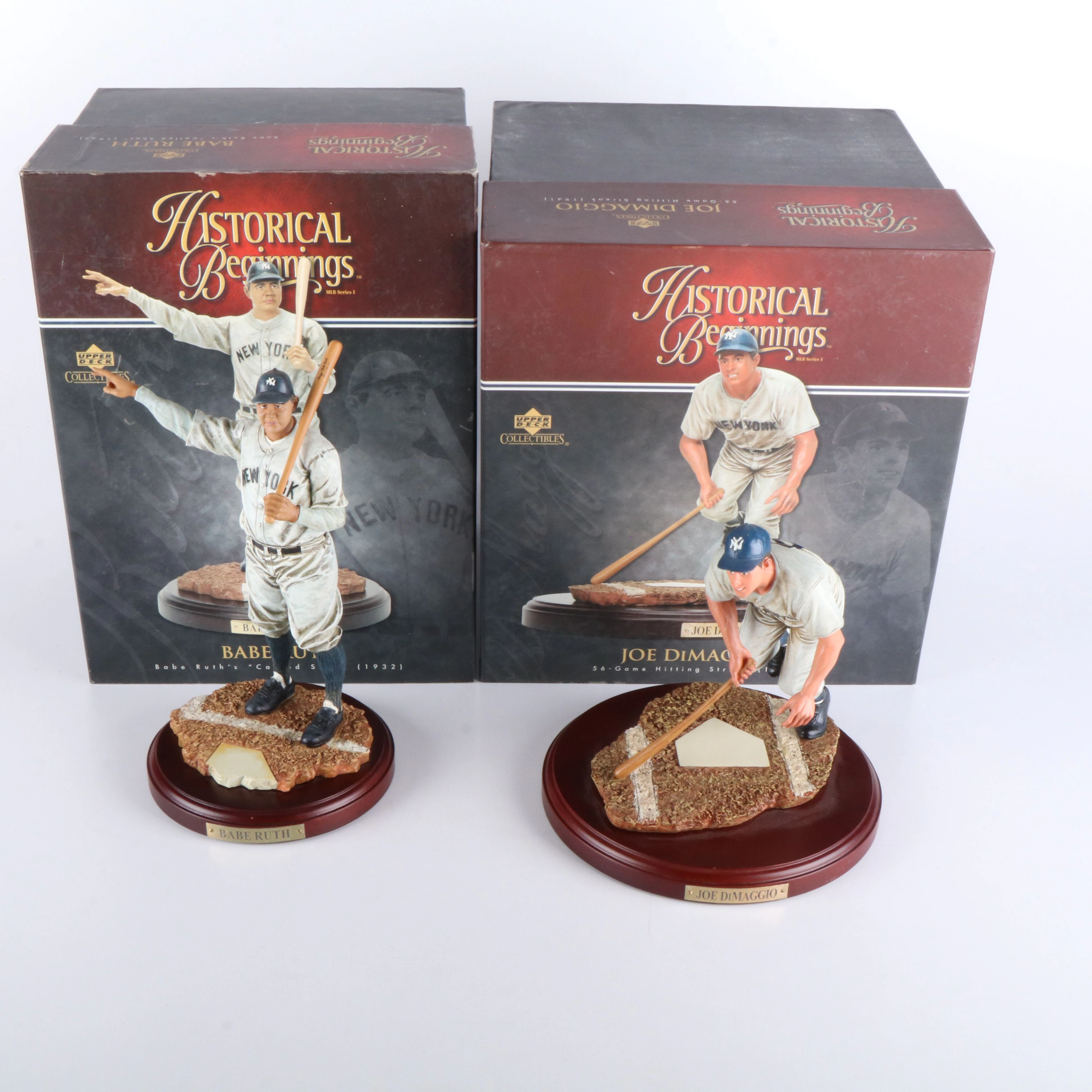 Two Upper Deck Large Historic Figurines, Babe Ruth and Joe DiMaggio