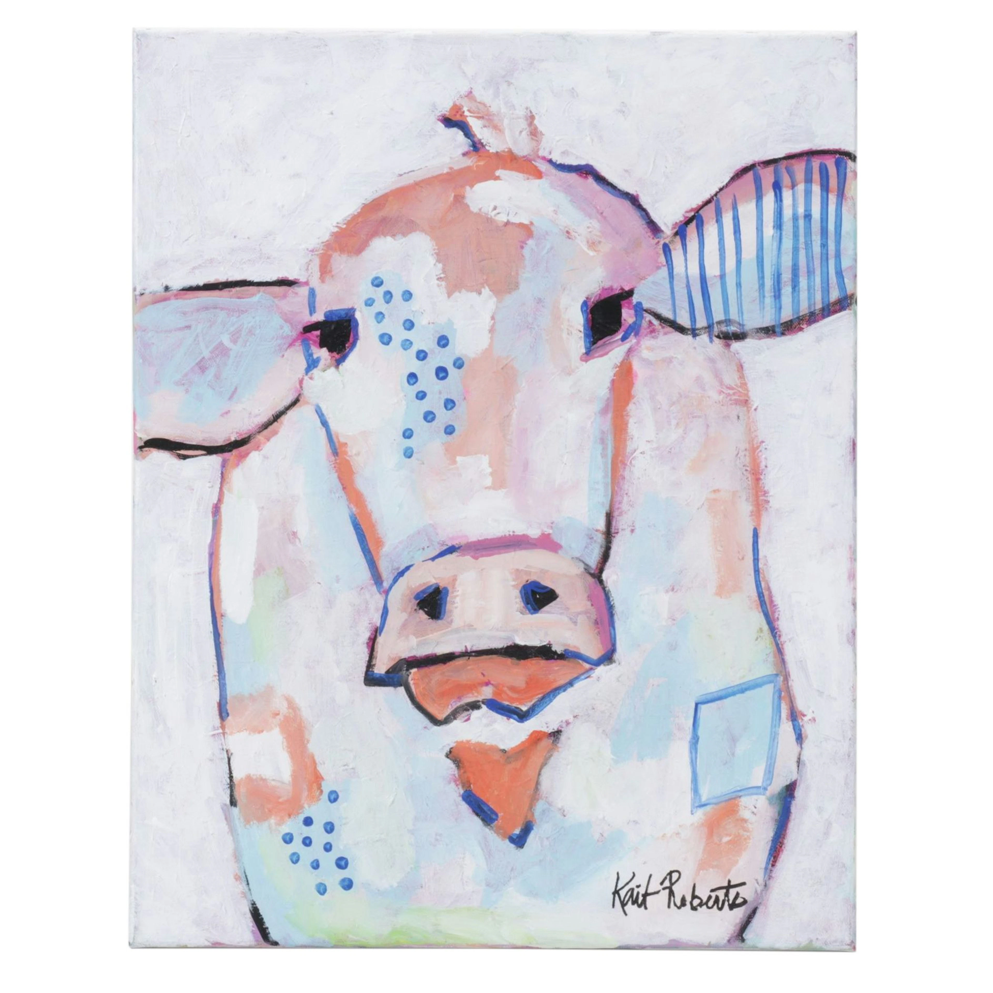 Kait Roberts Acrylic Painting "Moo Series: Bernadette"