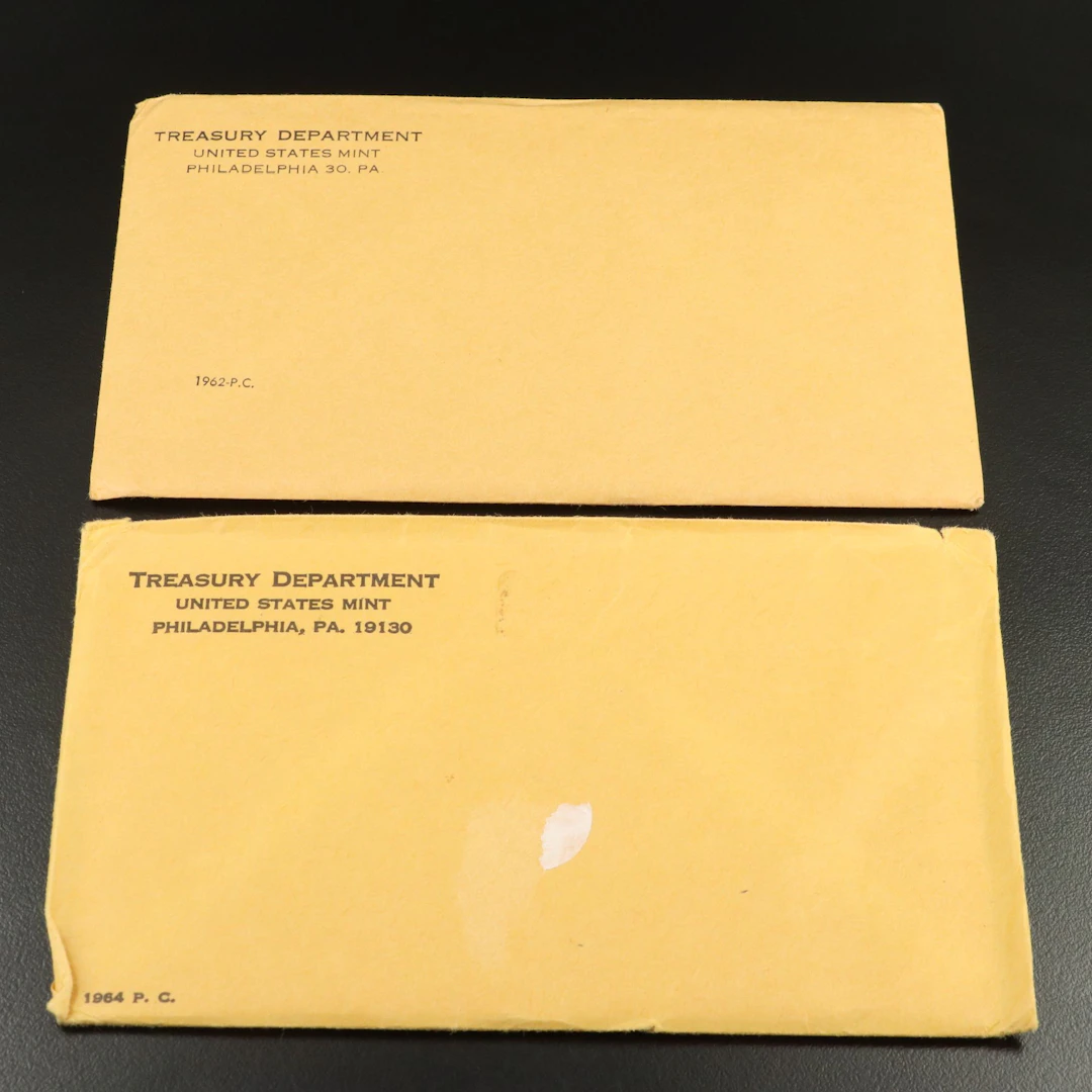 Two Classic Silver Proof Sets, 1962 Franklin and 1964 Kennedy