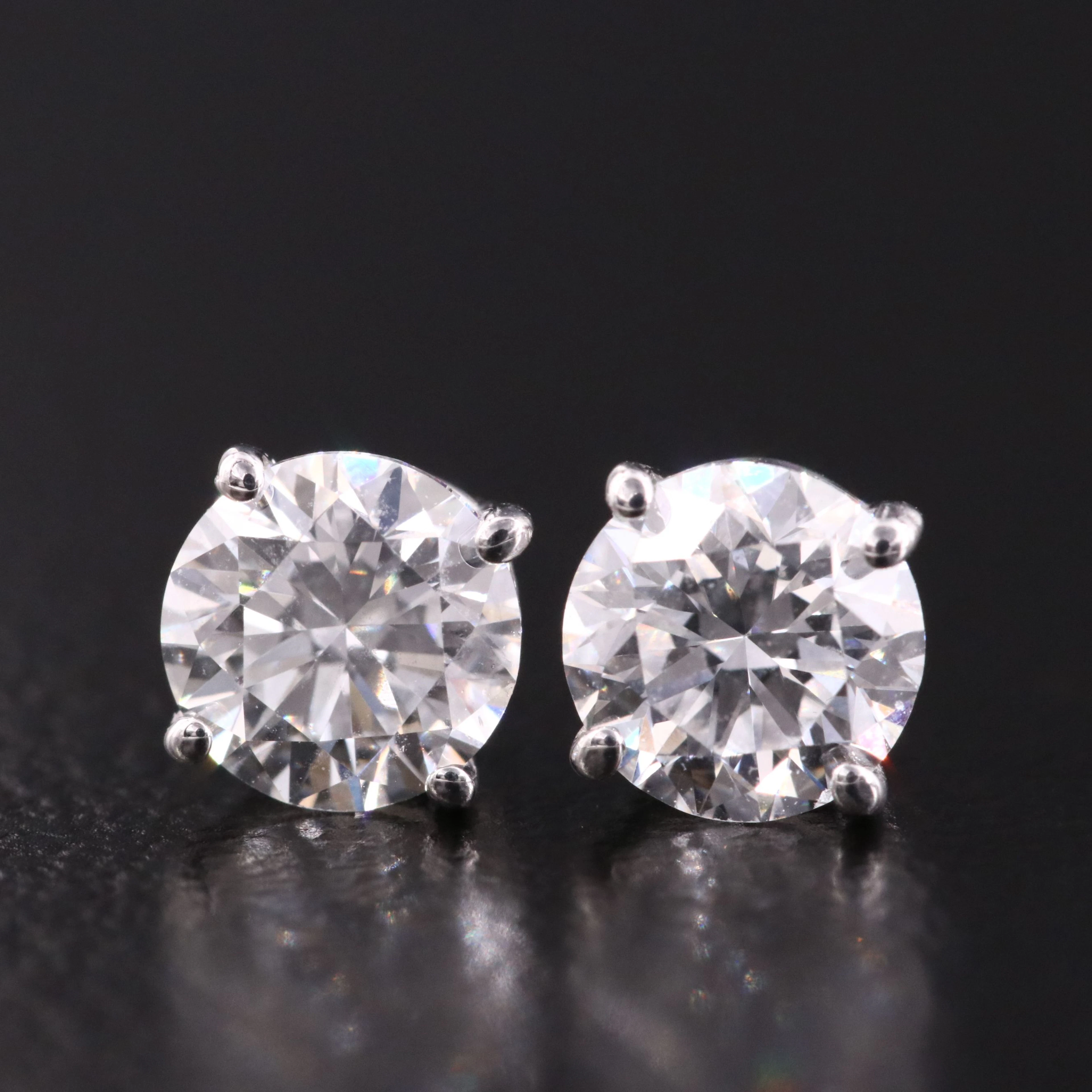 14K 1.00 CTW Lab Grown Diamond Solitaire Earrings with IGI Reports