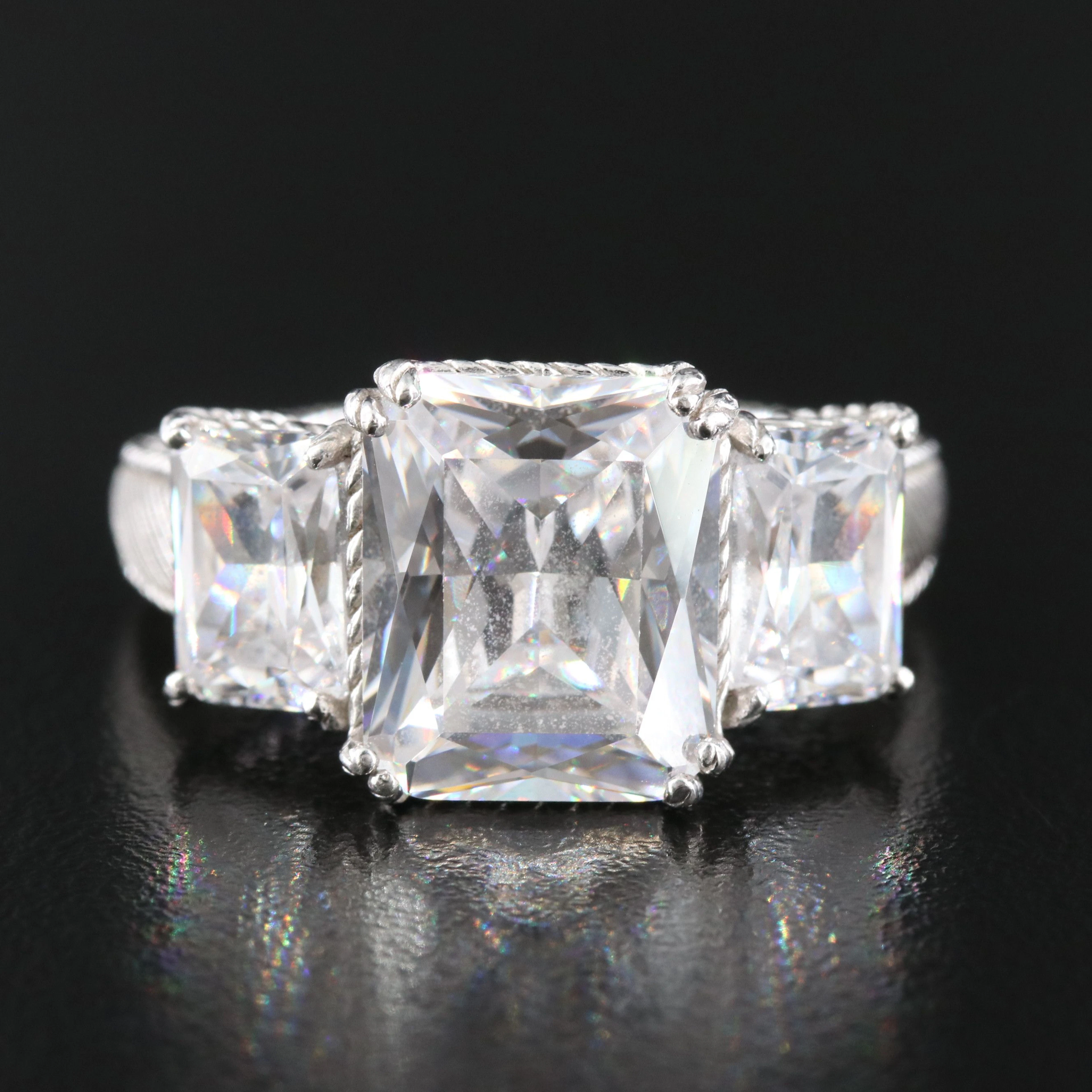 Judith Ripka Sterling CZ Ring