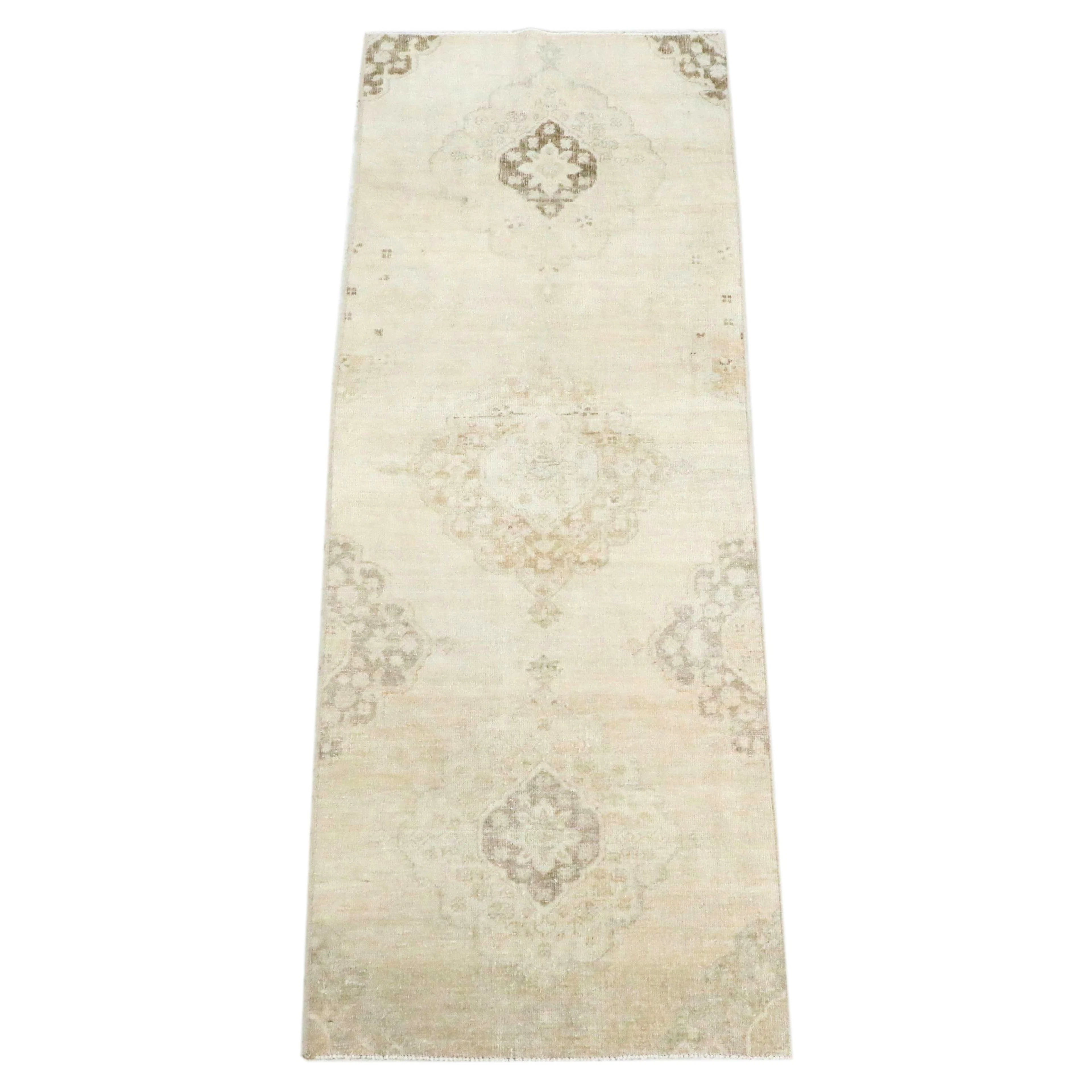 2'9 x 7'8 Hand-Knotted Turkish Oushak Style Carpet Runner