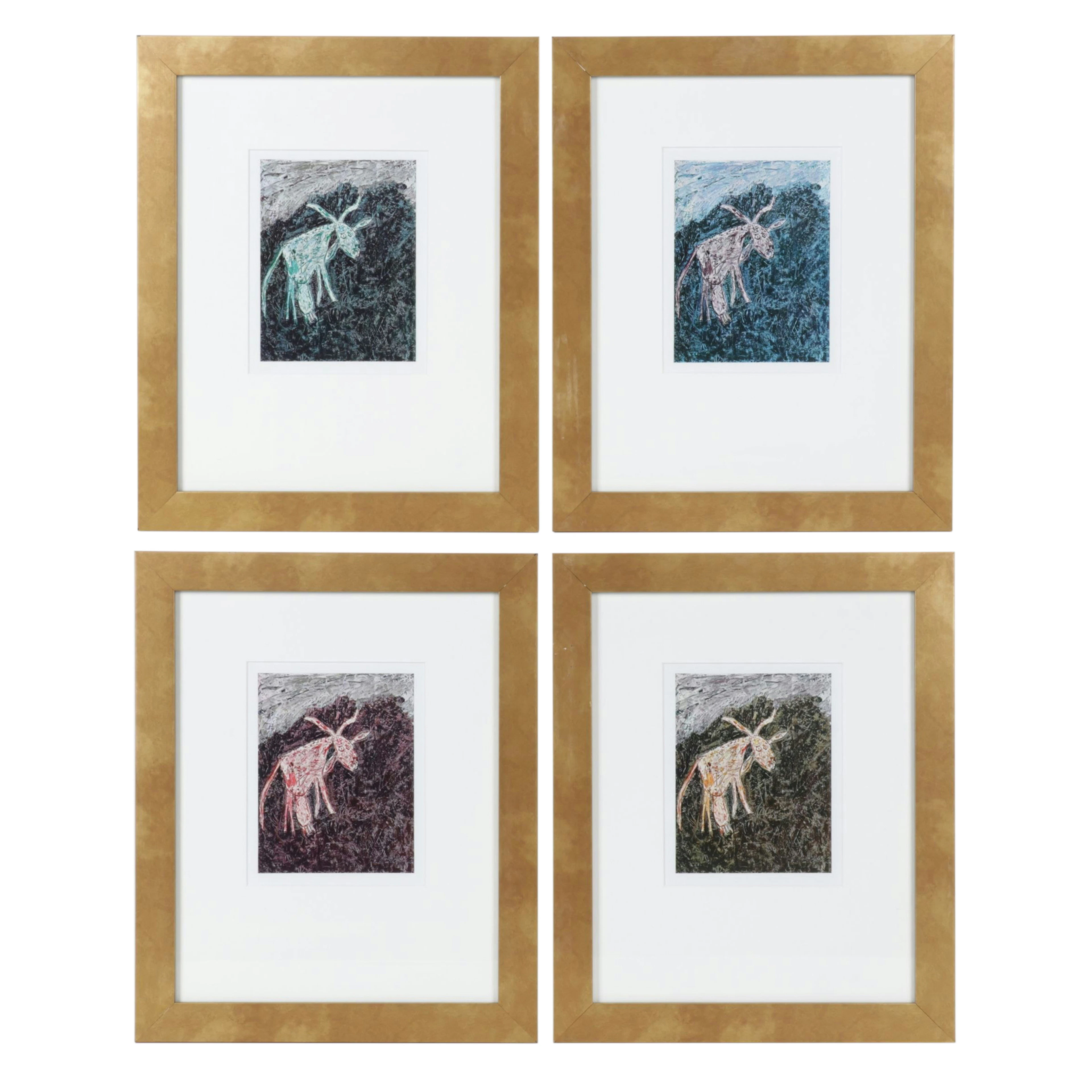 Offset Lithographs After Jean Dubuffet "La Vache au Pré Noir", 1963