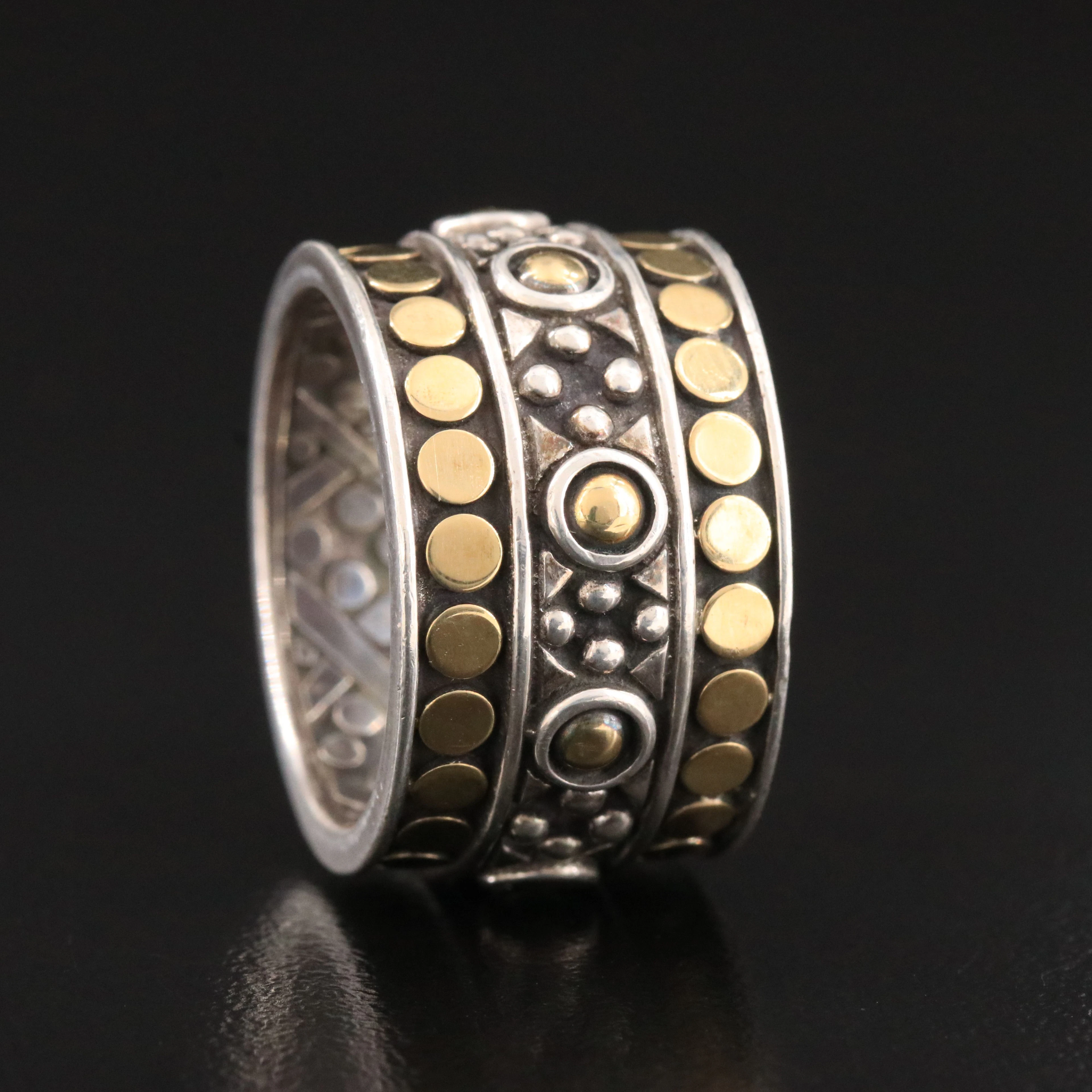 John Hardy Jaisalmer Dot Sterling Ring with 18K Accents