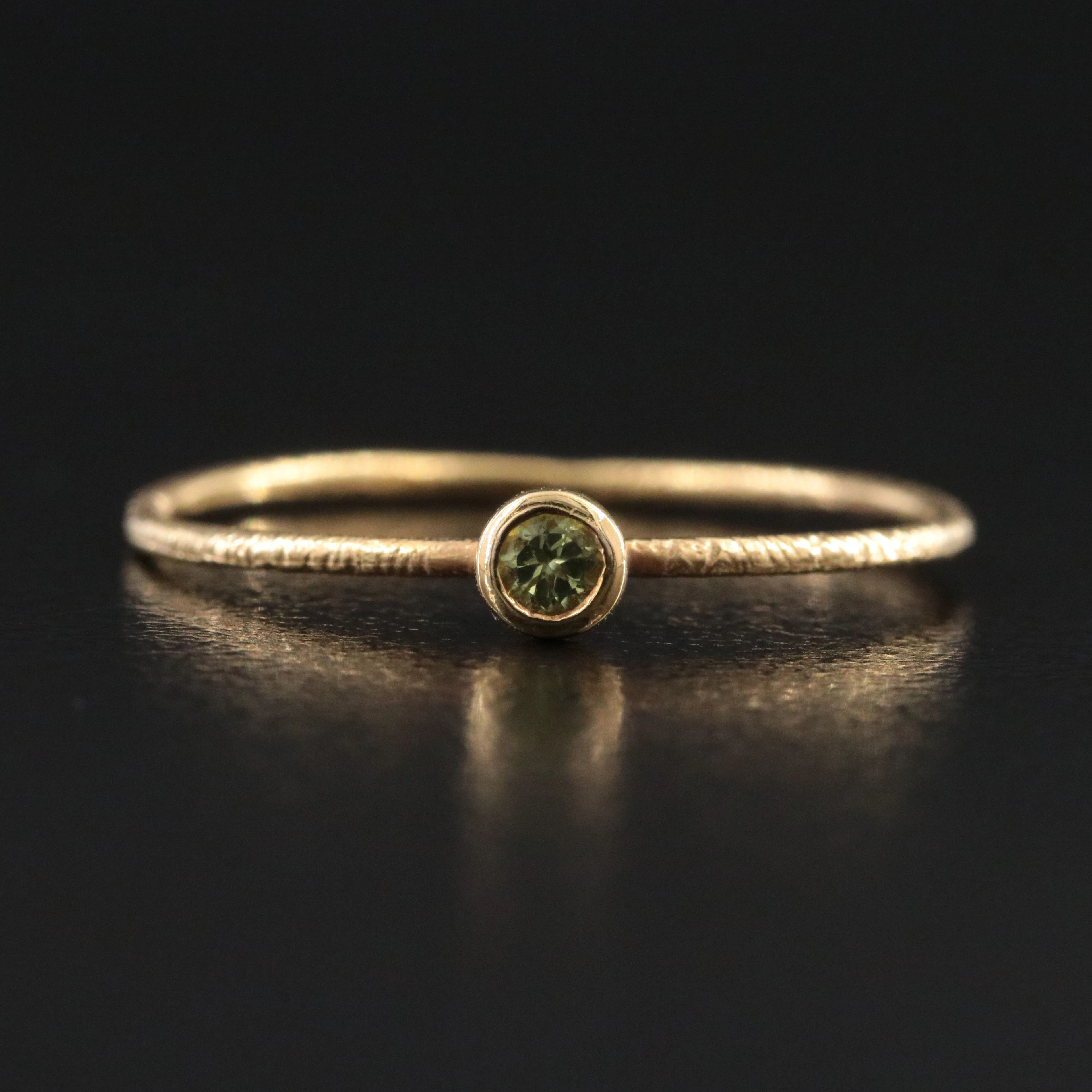 14K Peridot Solitaire Ring