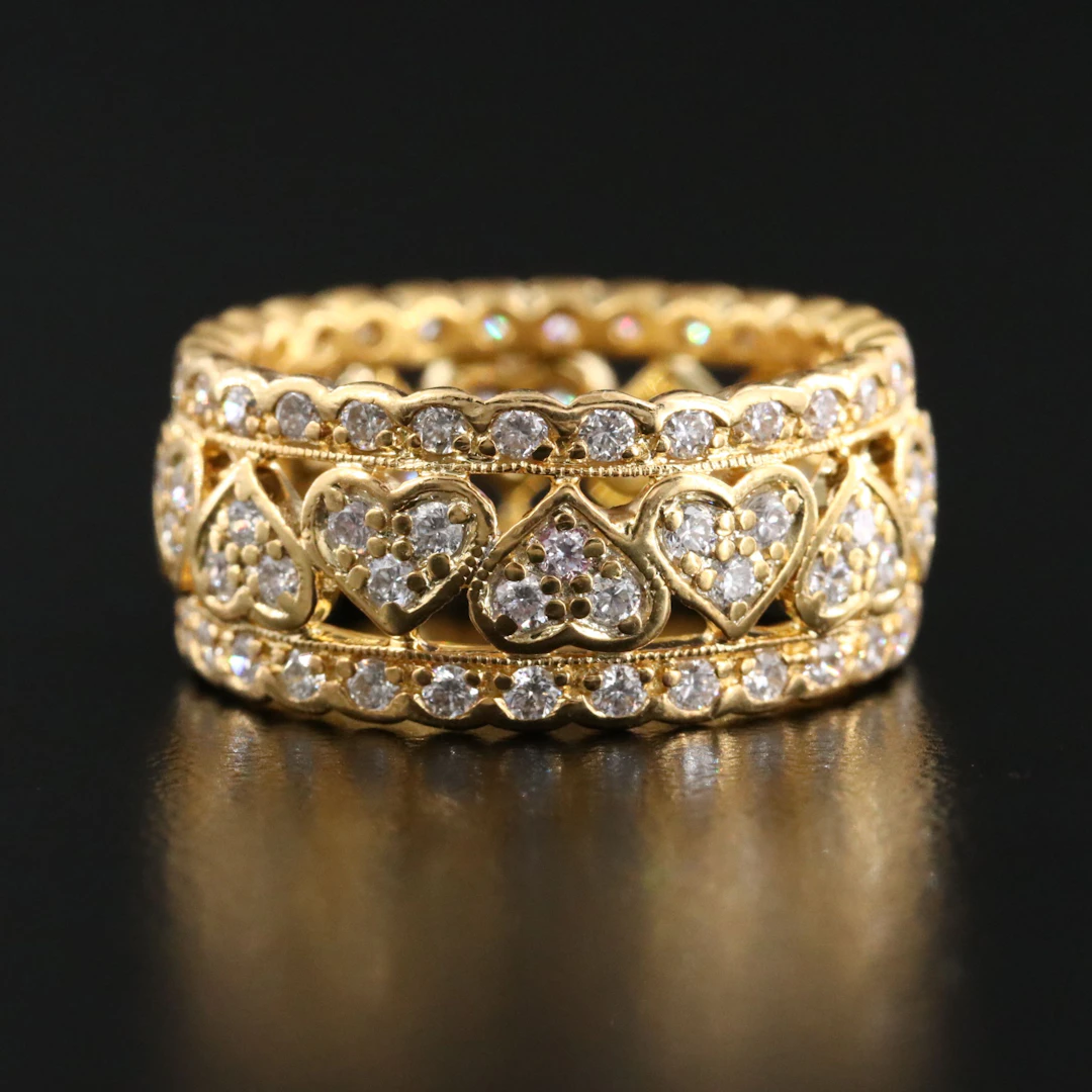 18K 1.50 CTW Diamond Eternity Heart Band