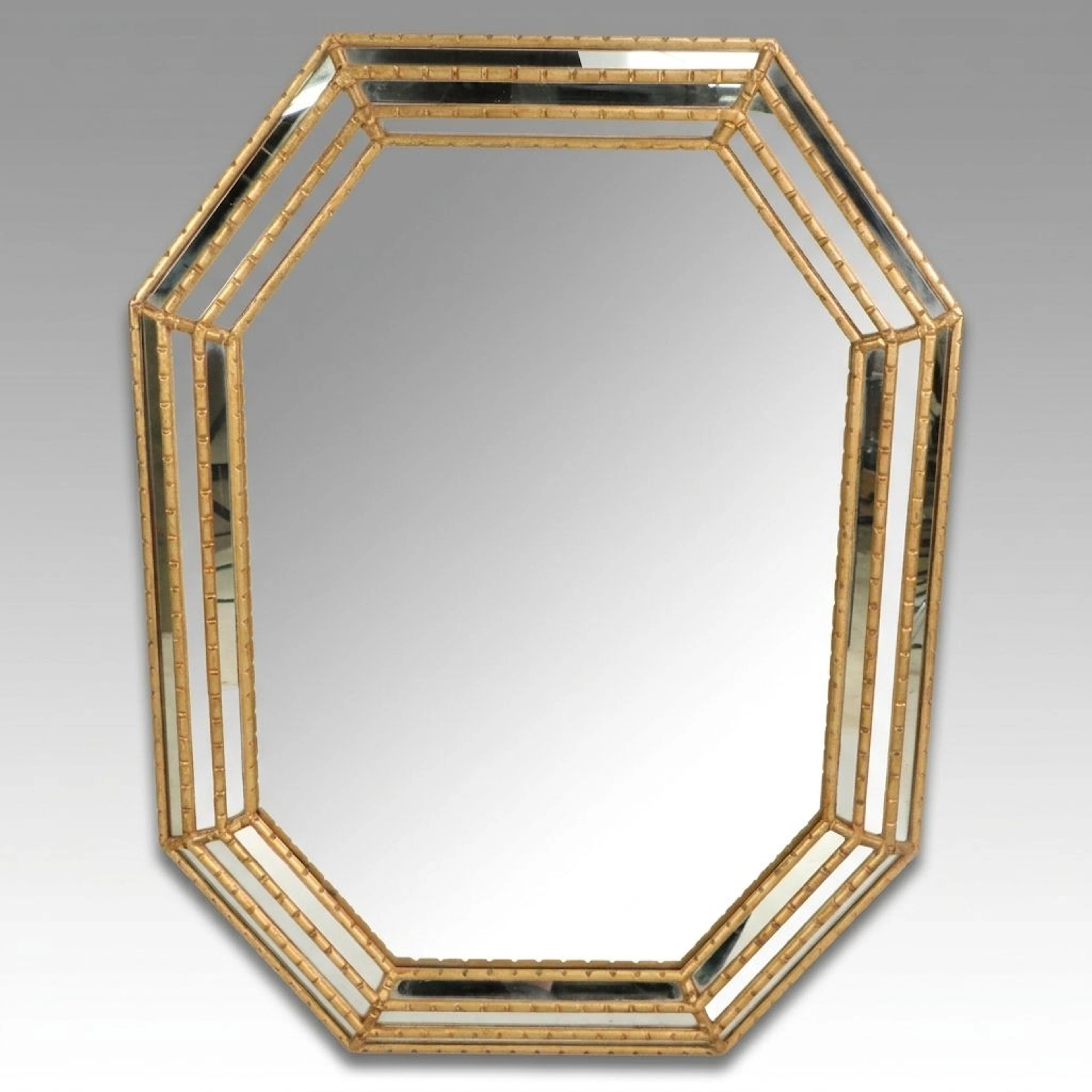 La Barge Mid Century Modern Faux Bamboo Wall Mirror