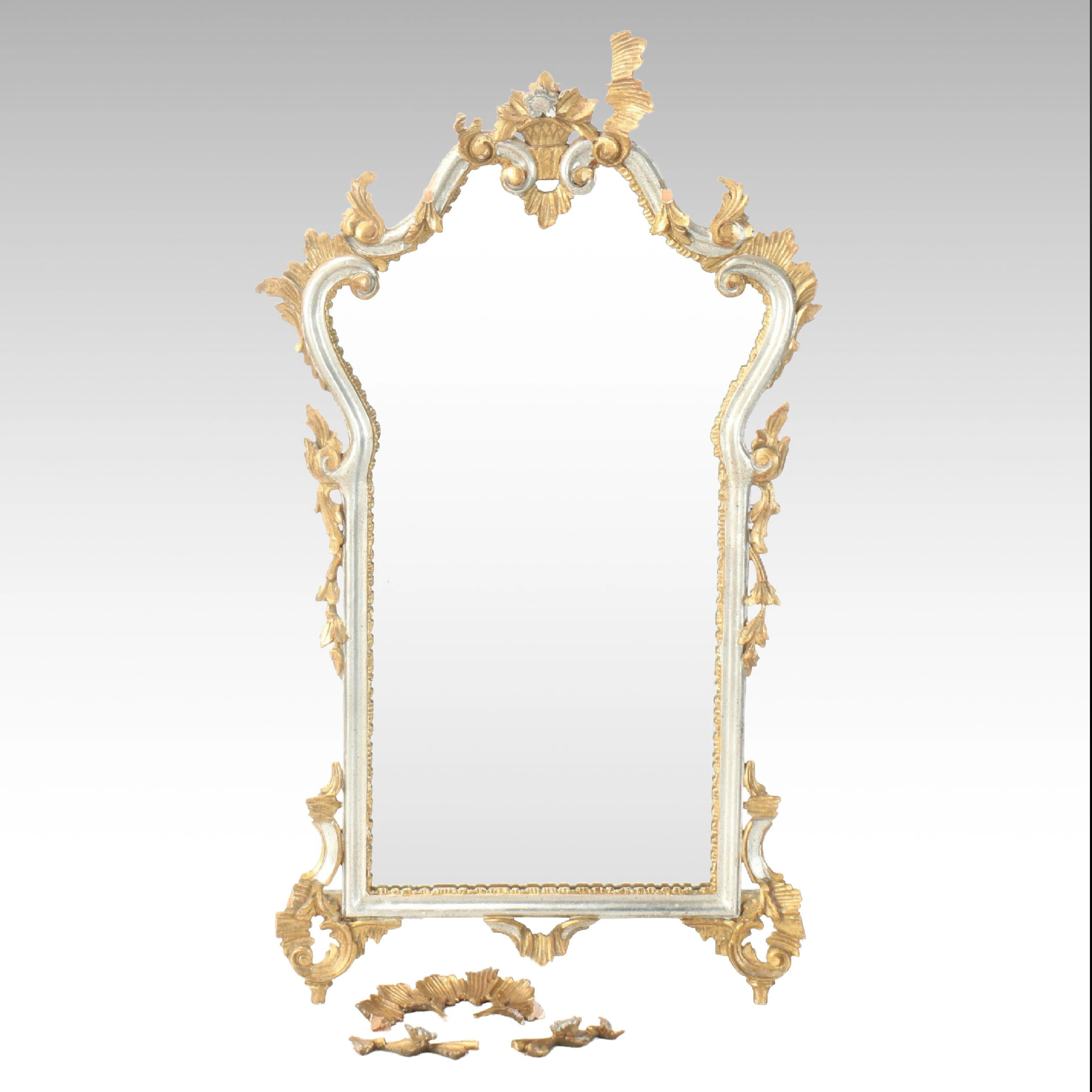 Afissi Rolando Italian Rococo Giltwood Wall Mirror