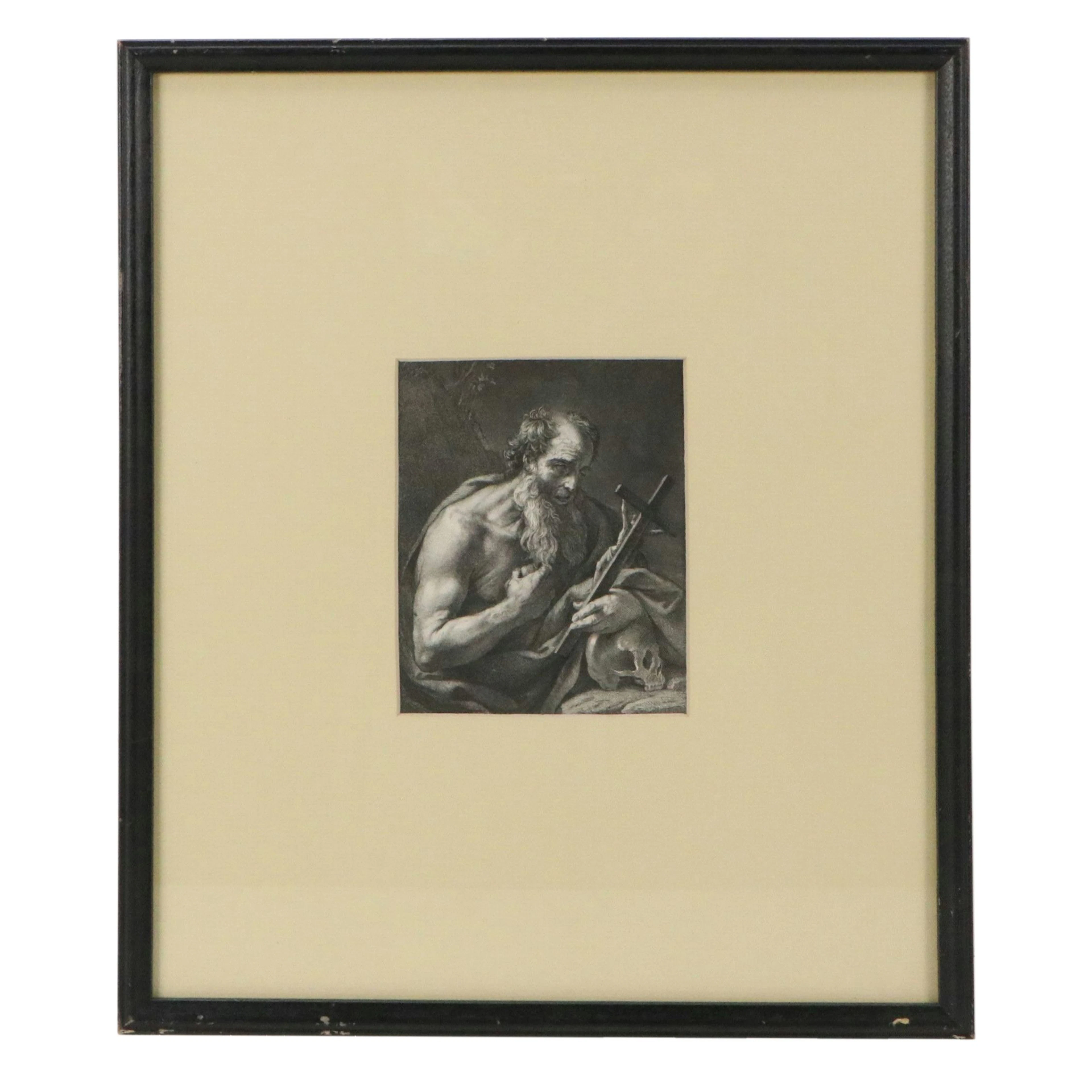 Engraving After Guido Reni "Saint Jerome," Circa Early 19th Century