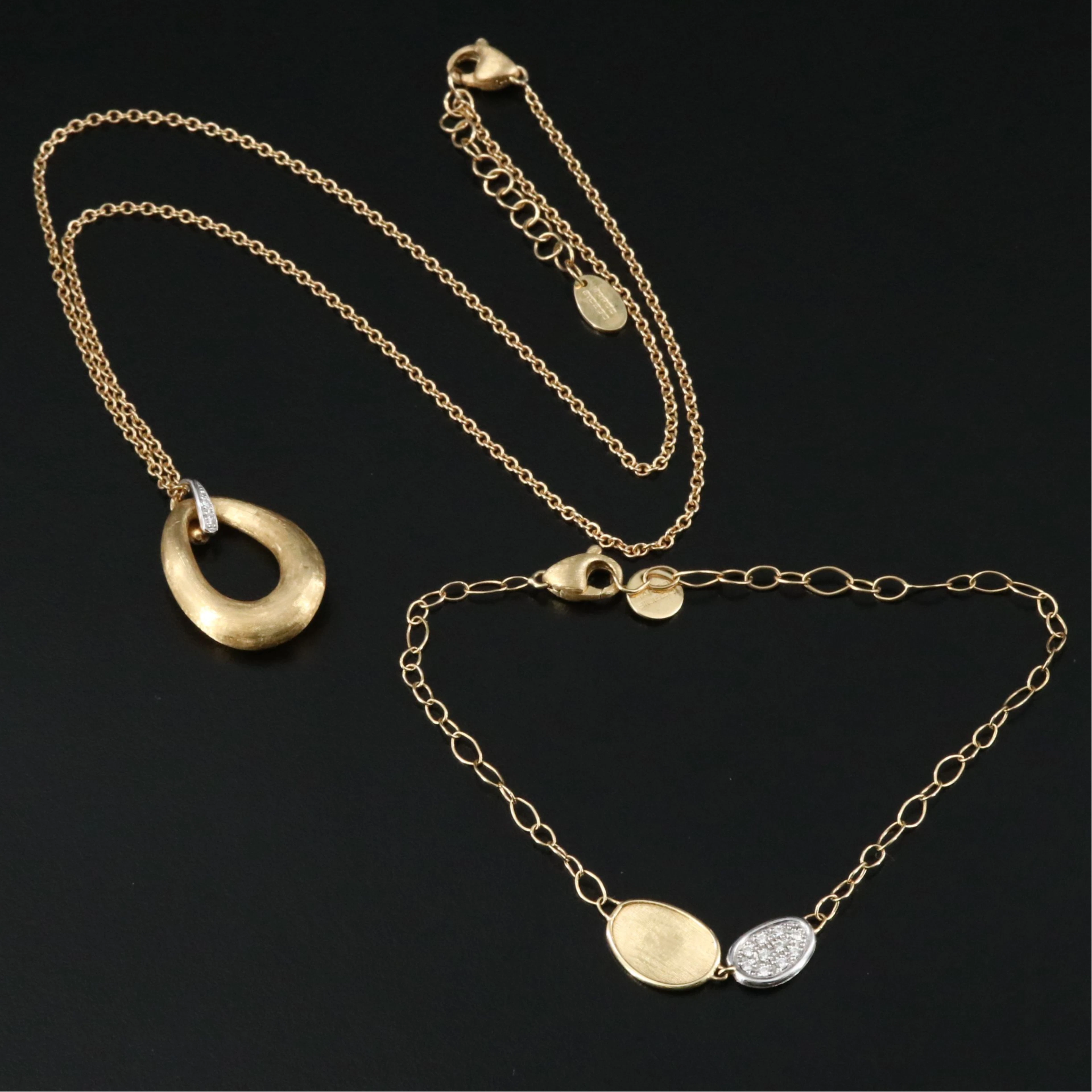 Marco Bicego 18K Jaipur and Lunaria Diamond Necklace and Bracelet