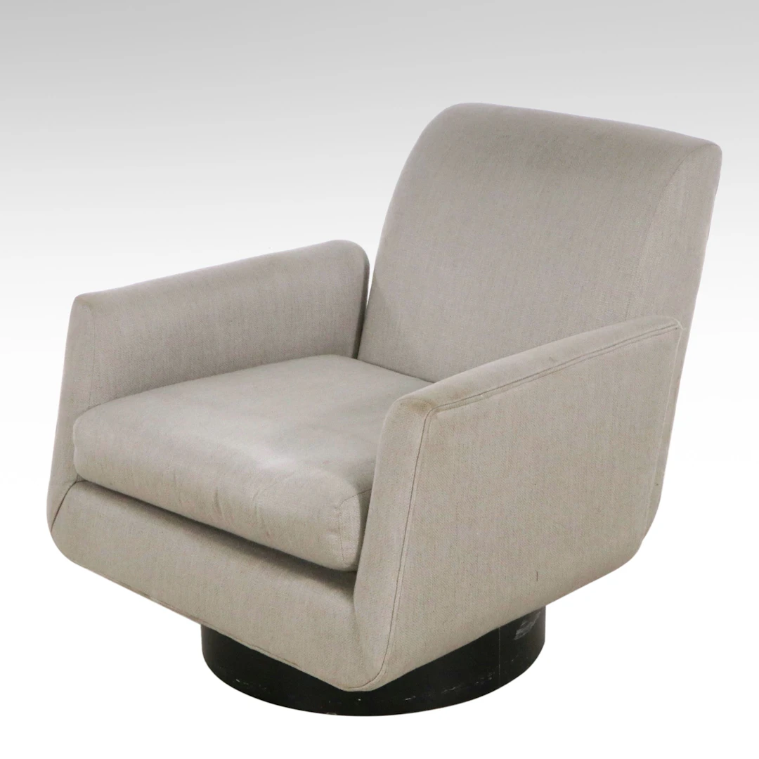 Mitchell Gold + Bob Williams Upholstered Swivel Armchair, 21st Century