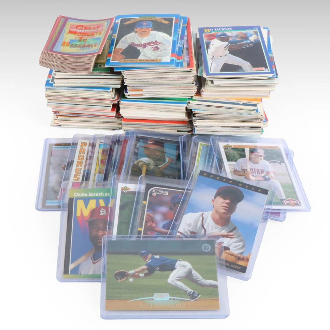 Vintage Baseball Card Collection with Greg Maddux and Chipper Jones Rookies