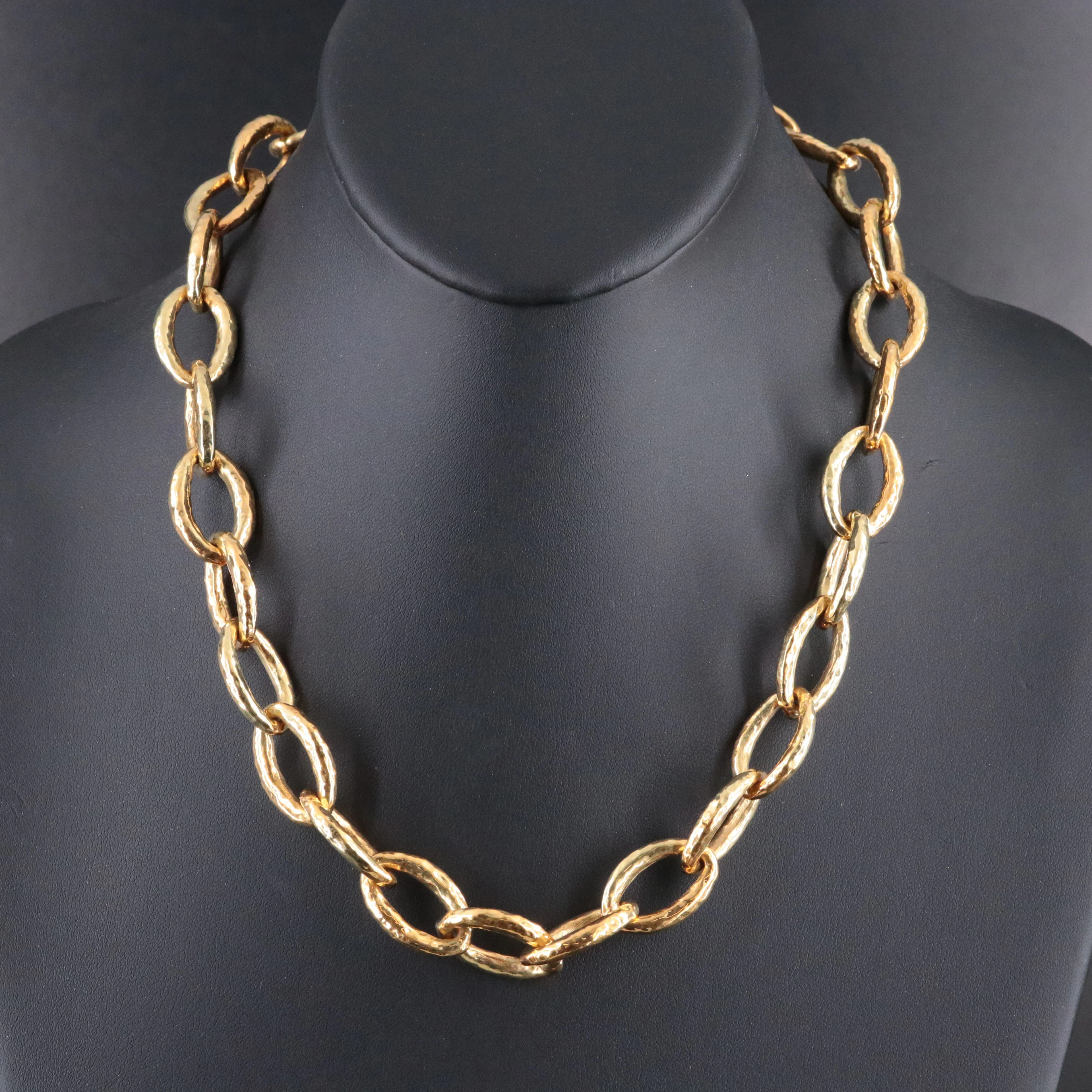 18K Ippolita Electroformed Classico Hammered Bastille Link Necklace