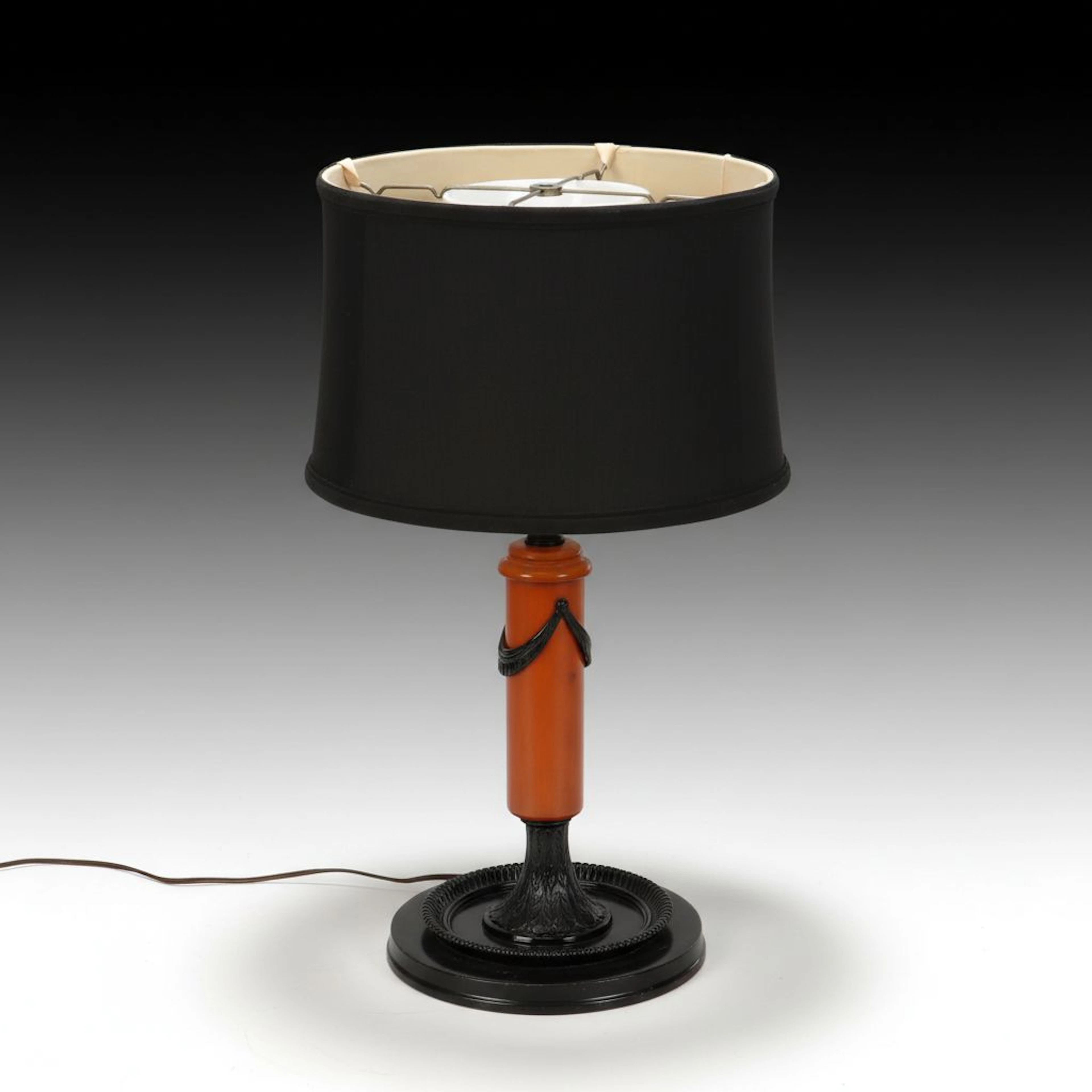Colonial Premier Company Neoclassical Style Cast Iron and Bakelite Table Lamp