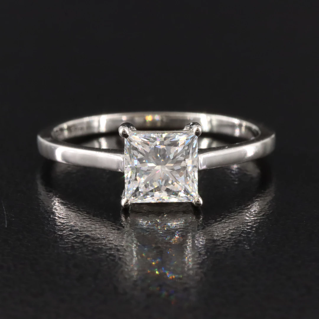 Platinum 1.01 CT Diamond Ring with GIA Report