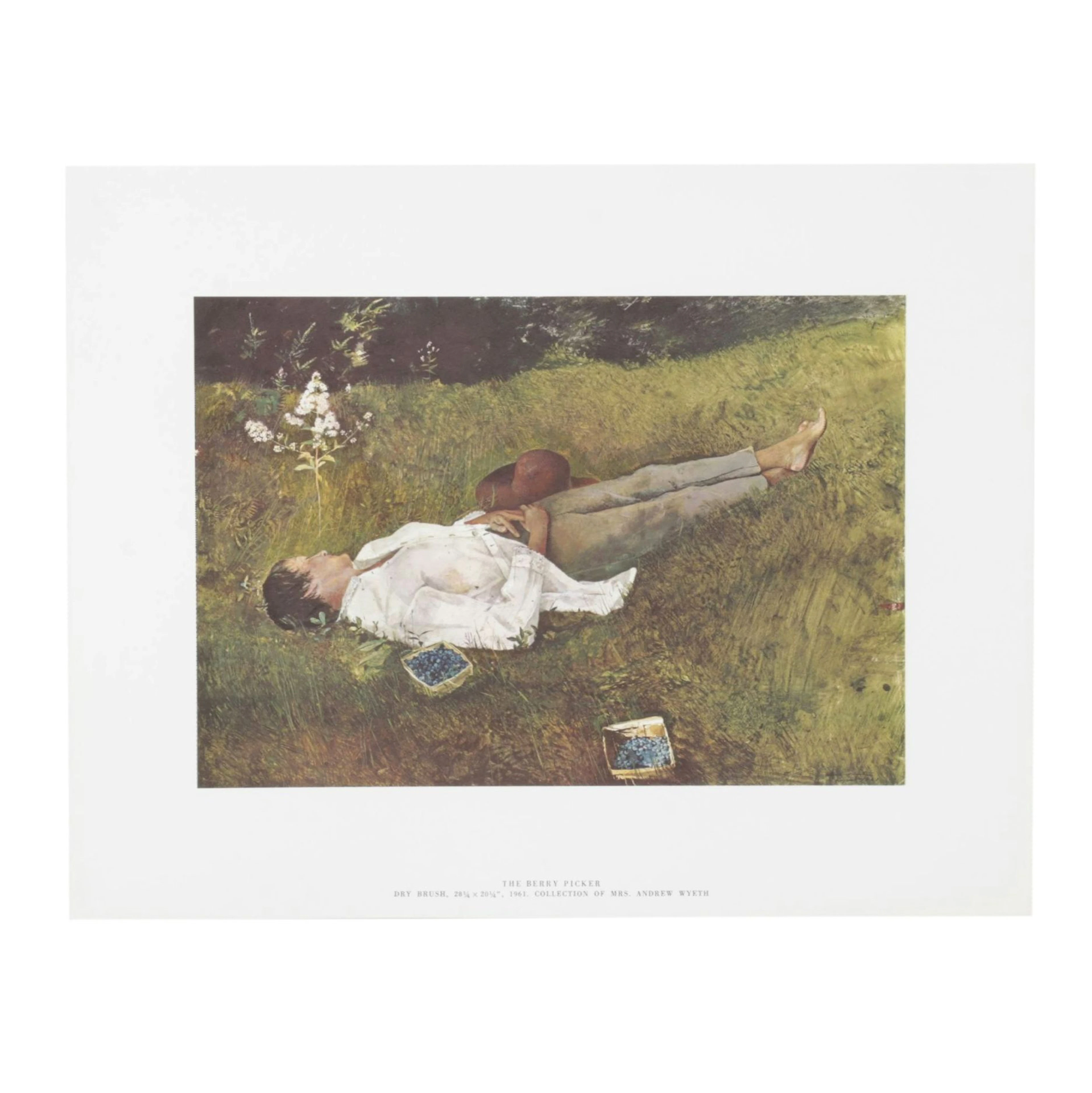 Offset Lithograph after Andrew Wyeth "The Berry Picker"